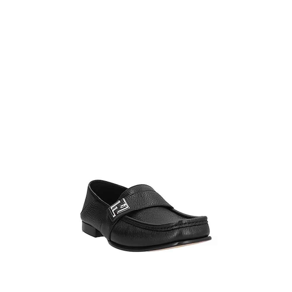 Fendi Black Calfskin Slip-On Loafers - Image 2