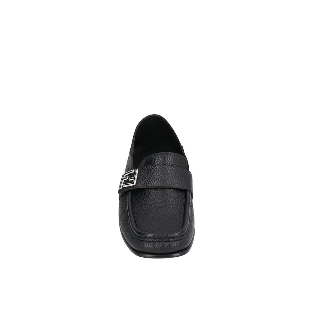 Fendi Black Calfskin Slip-On Loafers - Image 4
