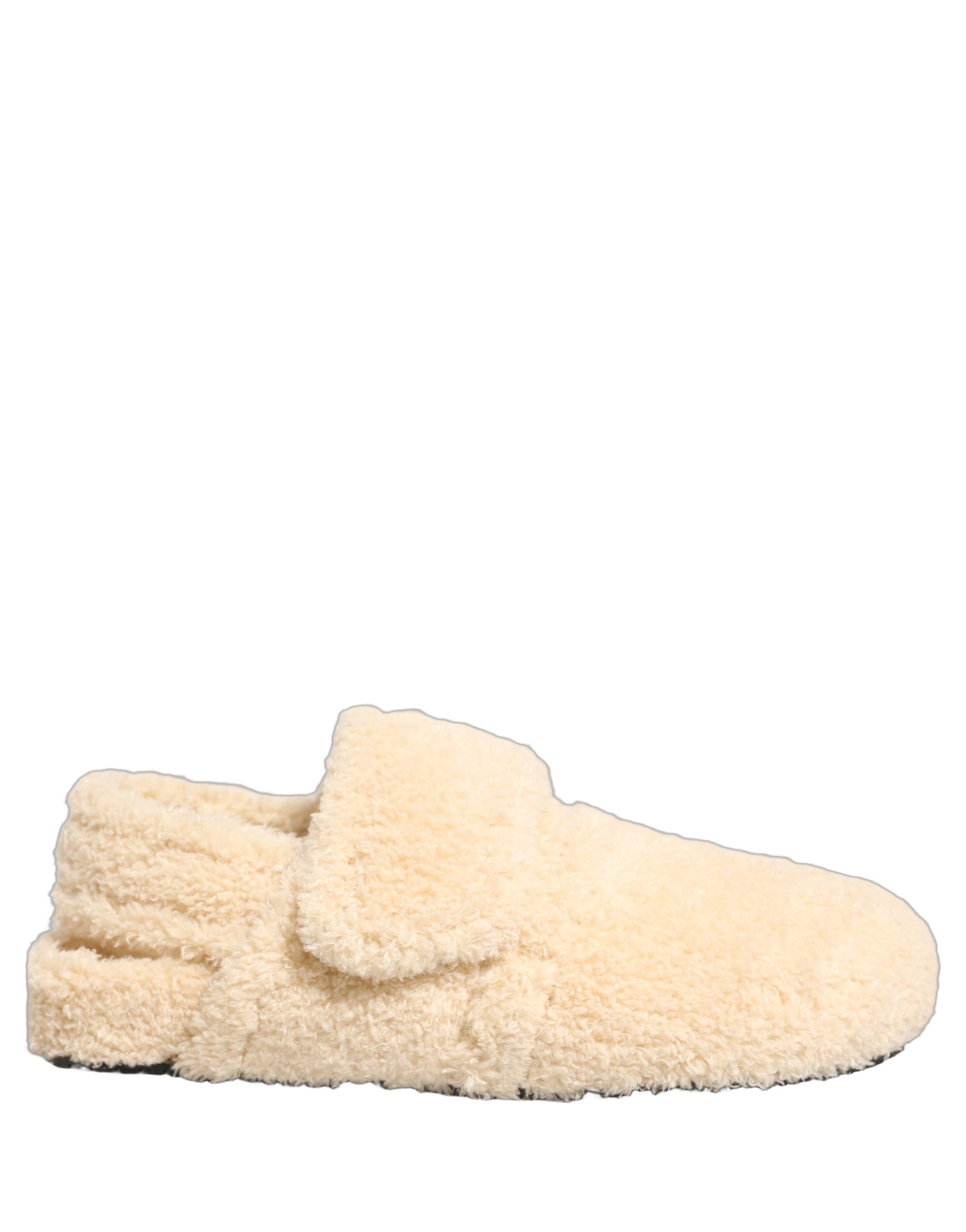 Dolce & Gabbana Beige Faux Fur Flats Men Slides Sandals Shoes - Image 2