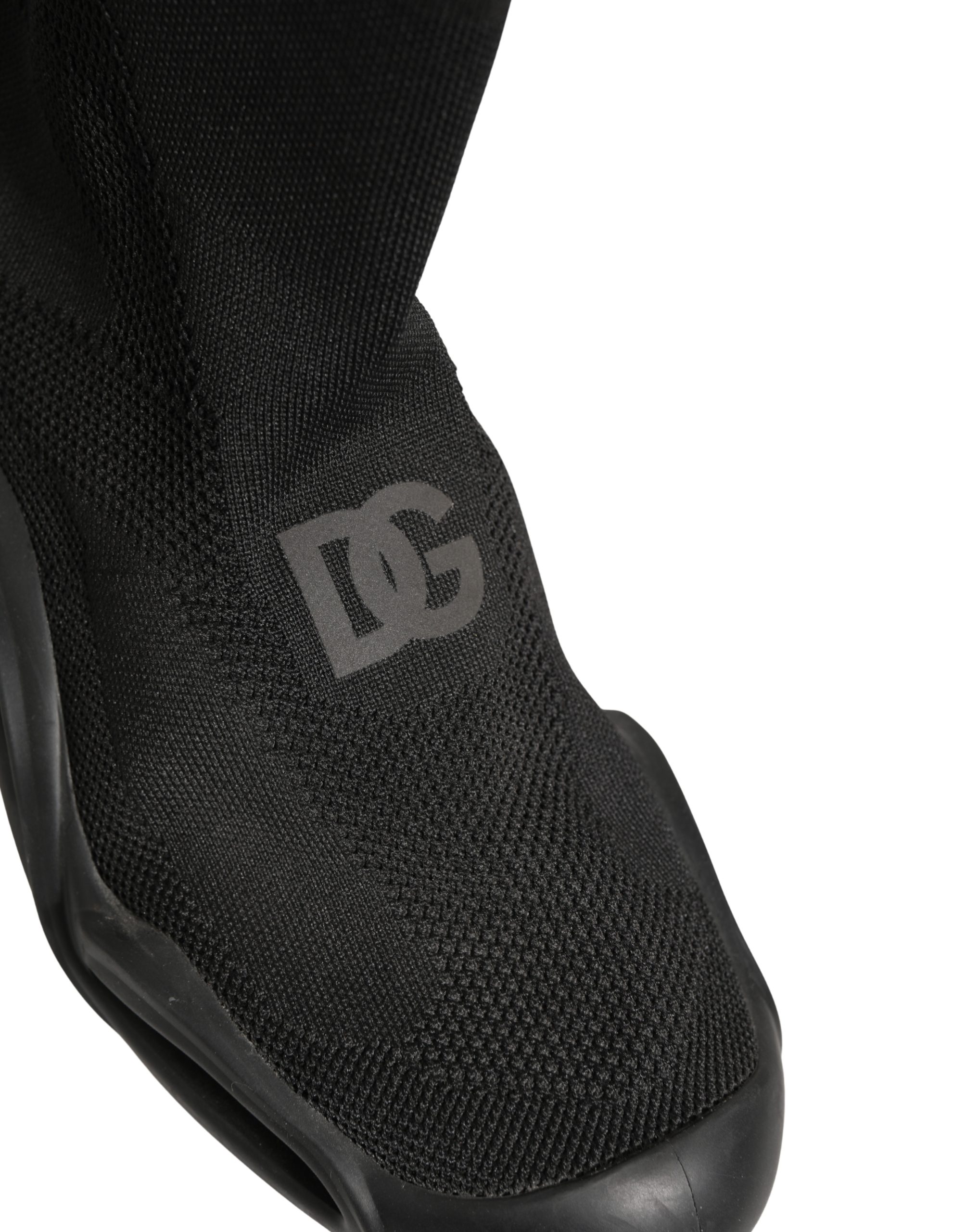 Dolce & Gabbana Black Slip On Wave Socks Men Sneakers Shoes - Image 3