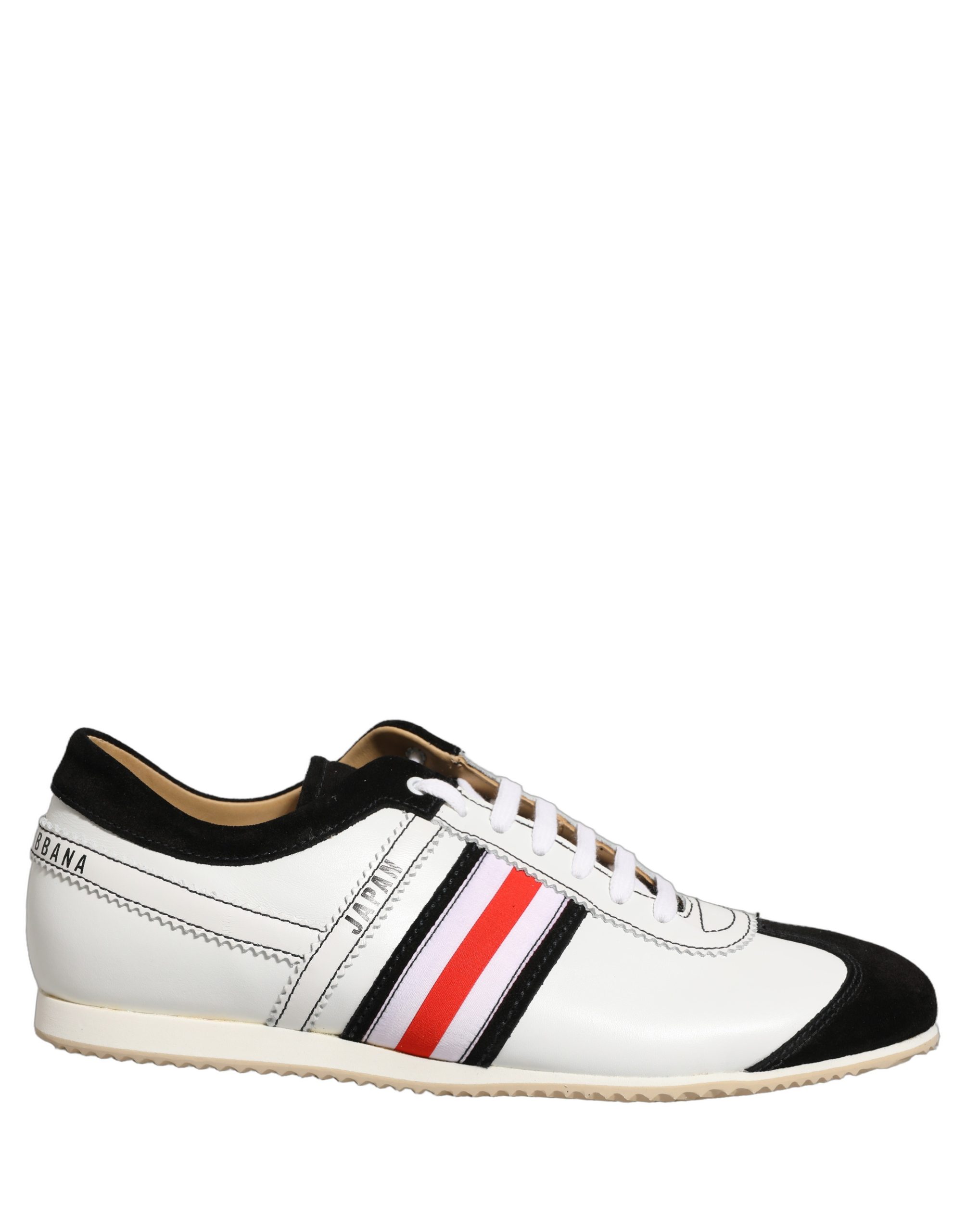 Dolce & Gabbana Black White Leather Suede Low Top Sneakers Shoes - Image 2