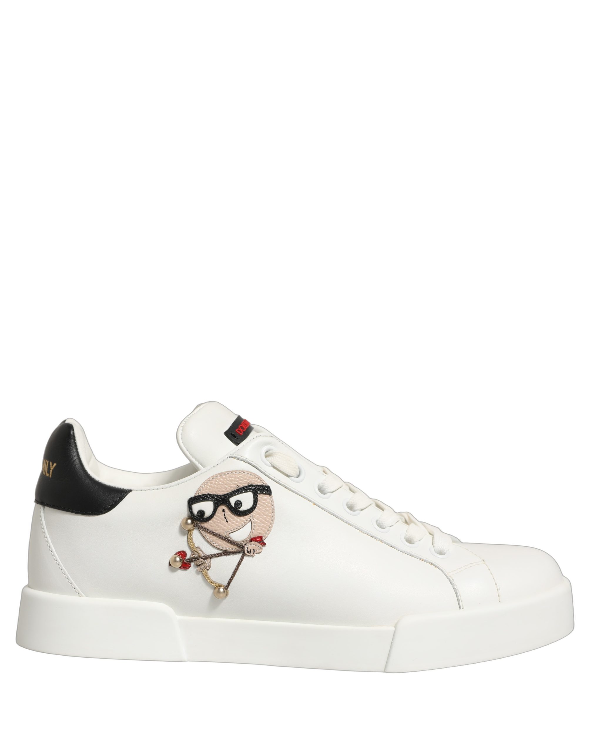 Dolce & Gabbana White Patch Calfskin Nappa Portofino Sneakers Shoes - Image 2
