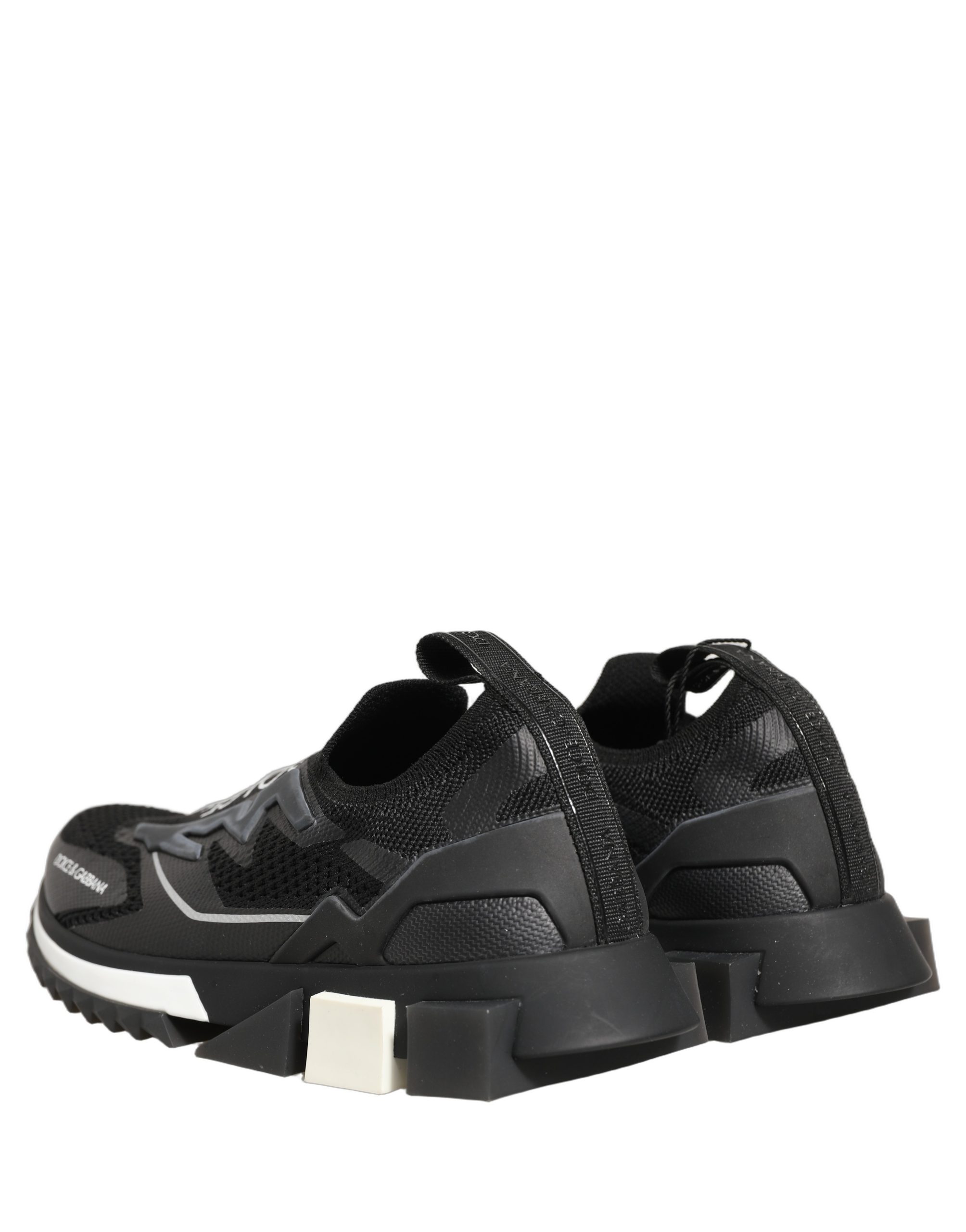 Dolce & Gabbana Black White Sorrento Slip-On Logo Sneakers Shoes - Image 6