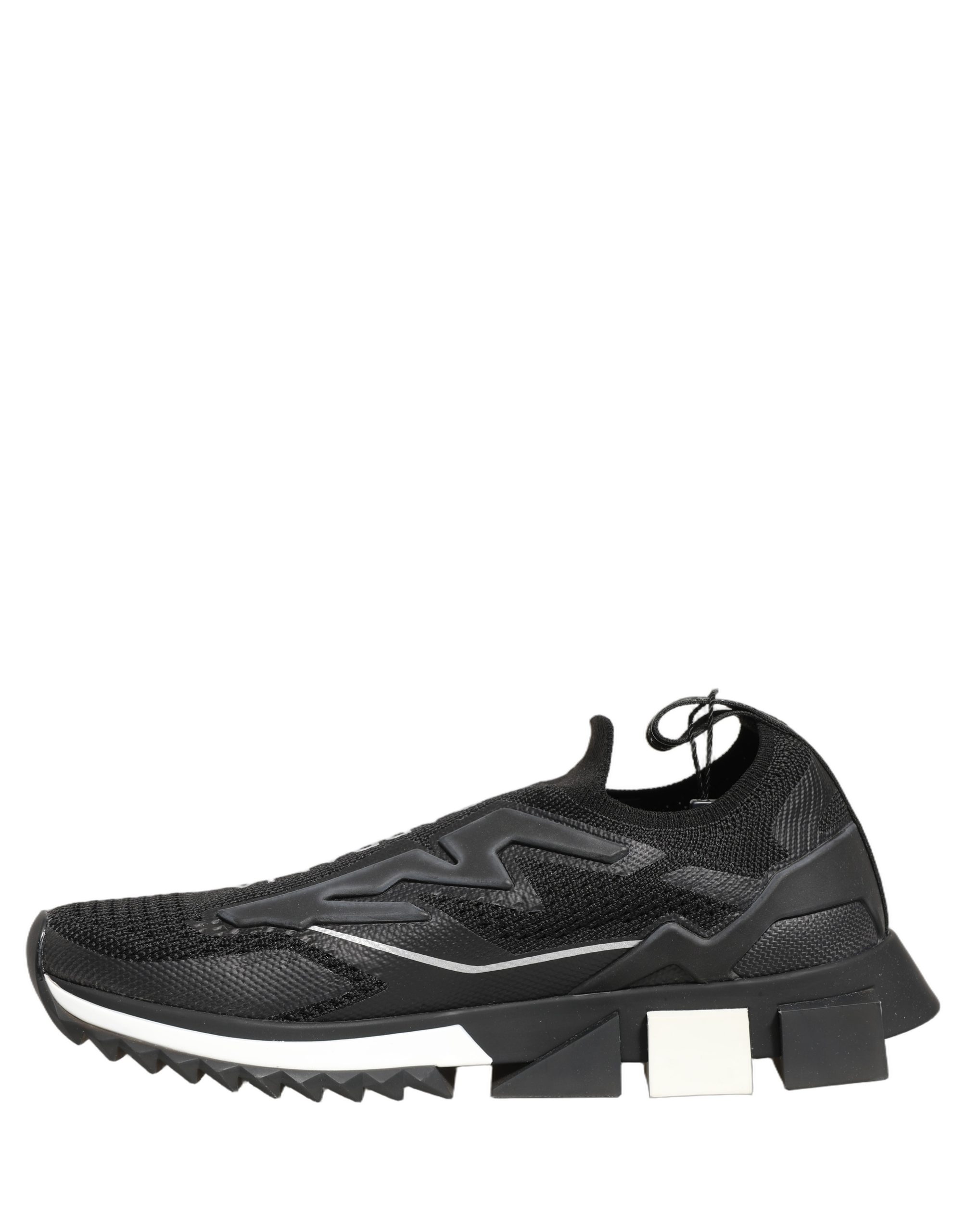 Dolce & Gabbana Black White Sorrento Slip-On Logo Sneakers Shoes - Image 7