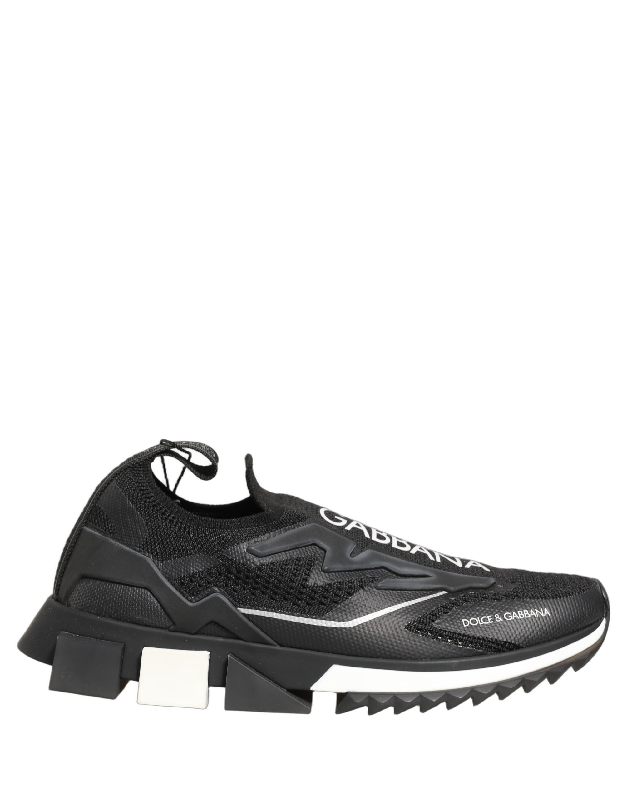 Dolce & Gabbana Black White Sorrento Slip-On Logo Sneakers Shoes - Image 2