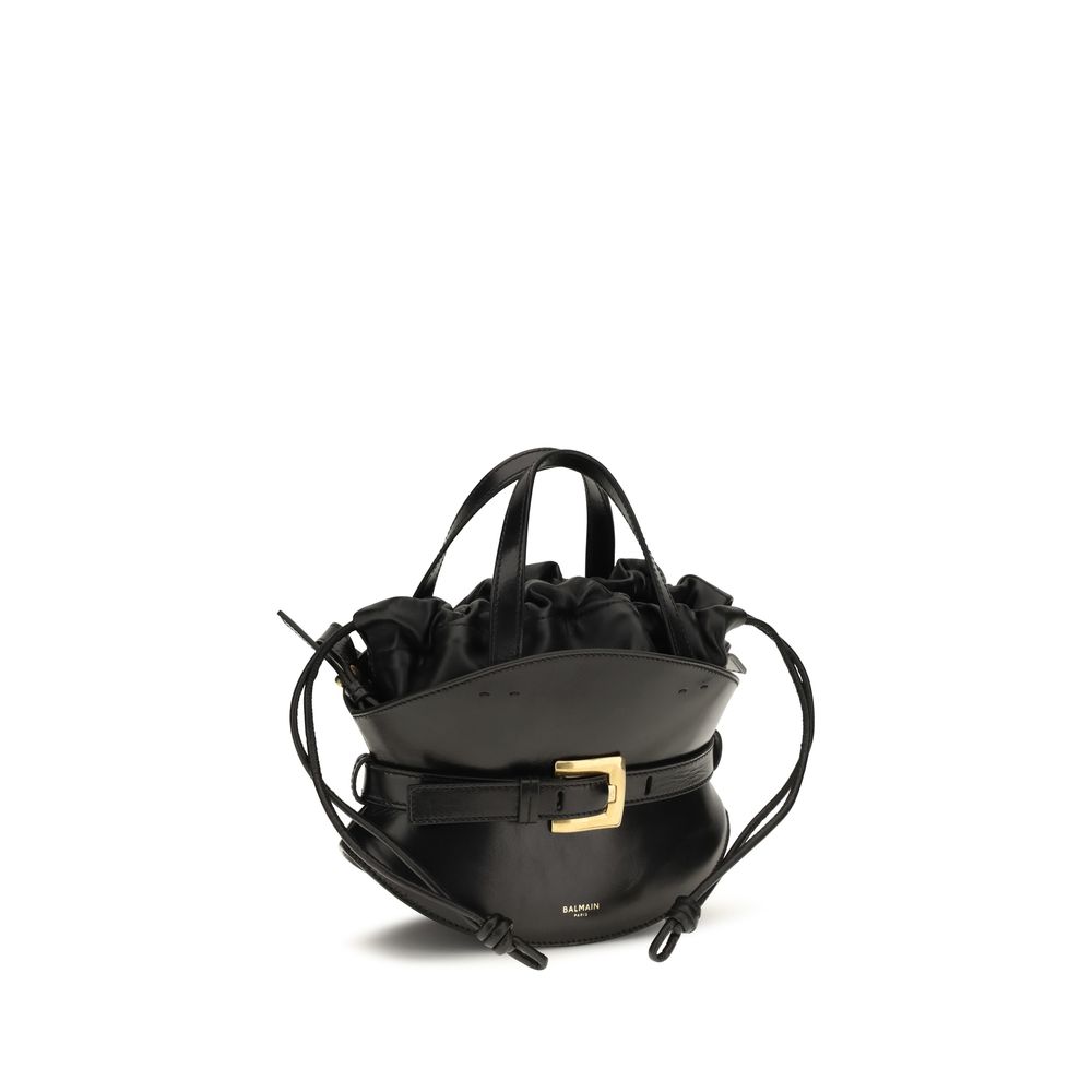 Balmain Black Calf Leather Bos Taurus Shoulder Bag - Image 2