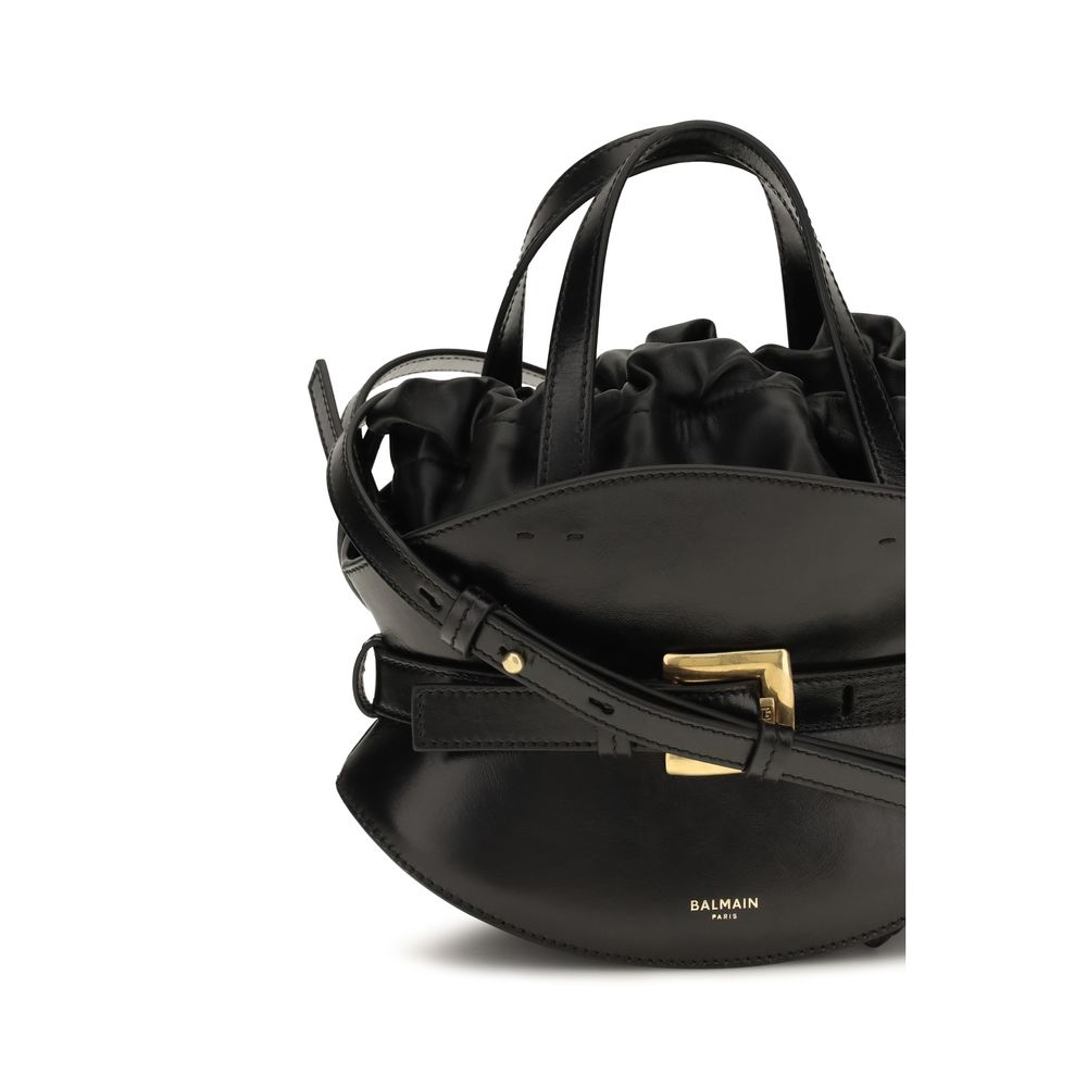 Balmain Black Calf Leather Bos Taurus Shoulder Bag - Image 4