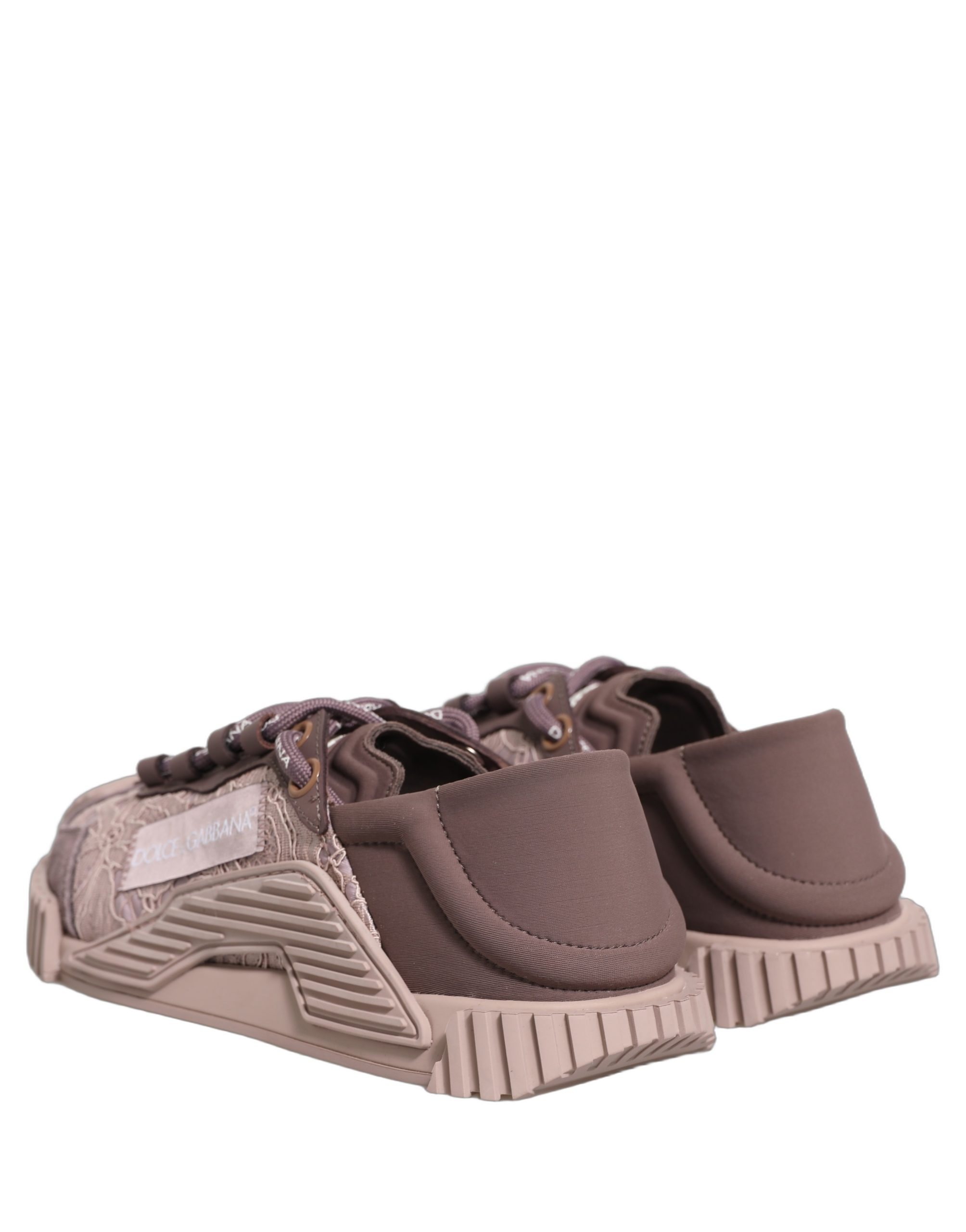 Dolce & Gabbana Pink Lace NS1 Low Top Sneaker Sports Shoes - Image 6