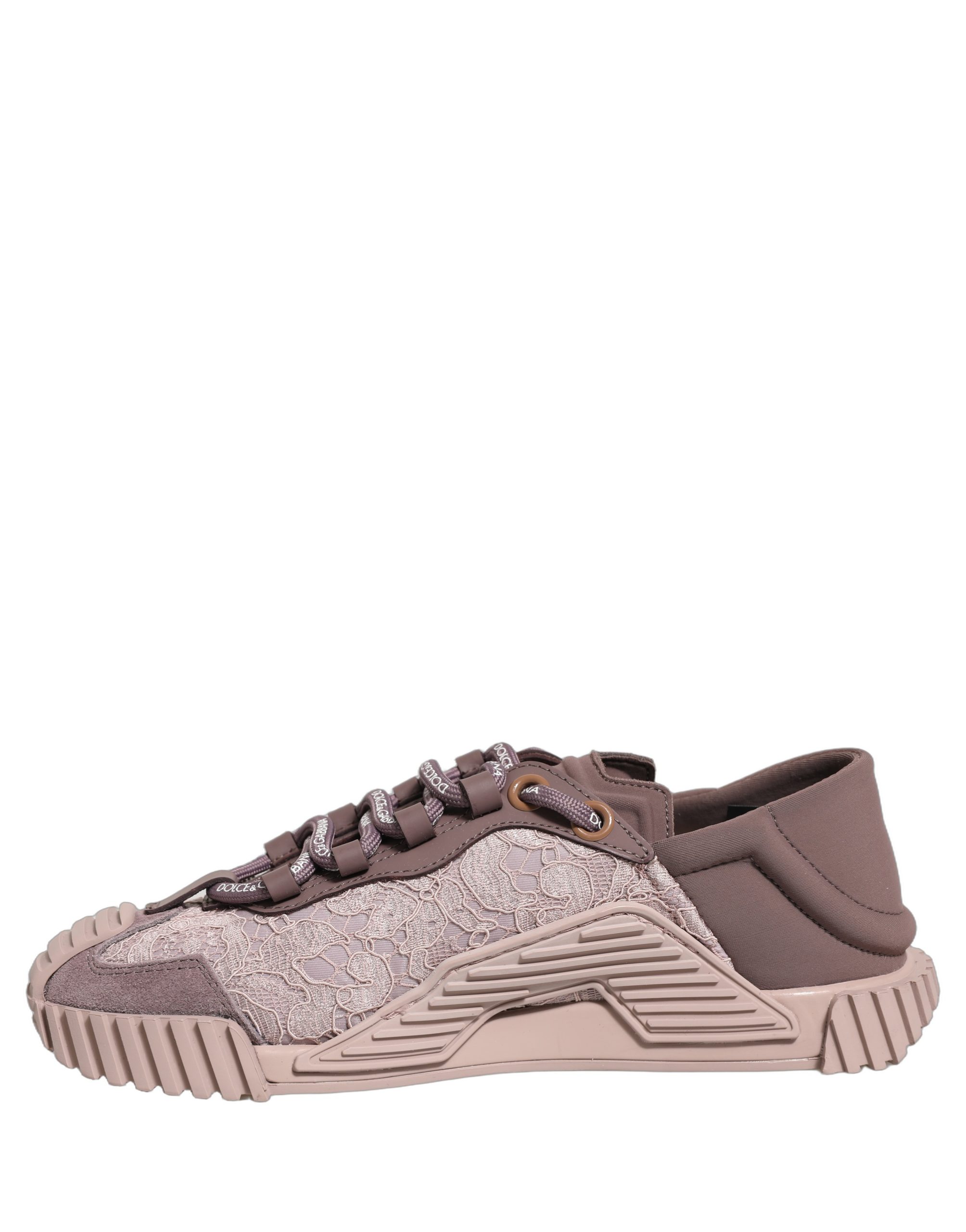 Dolce & Gabbana Pink Lace NS1 Low Top Sneaker Sports Shoes - Image 7