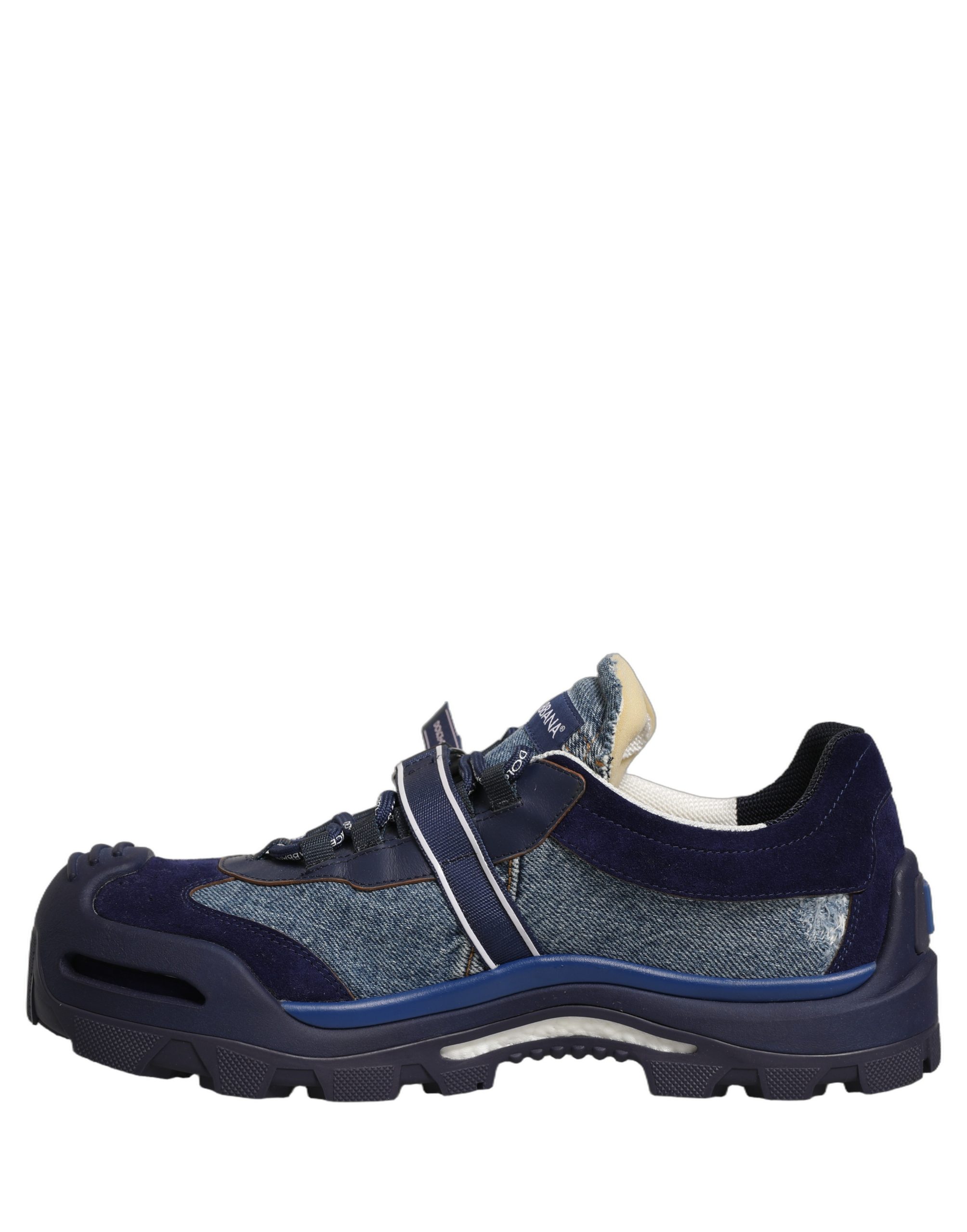 Dolce & Gabbana Blue Airmaster Panelled Low Top Denim Sneakers Shoes - Image 5
