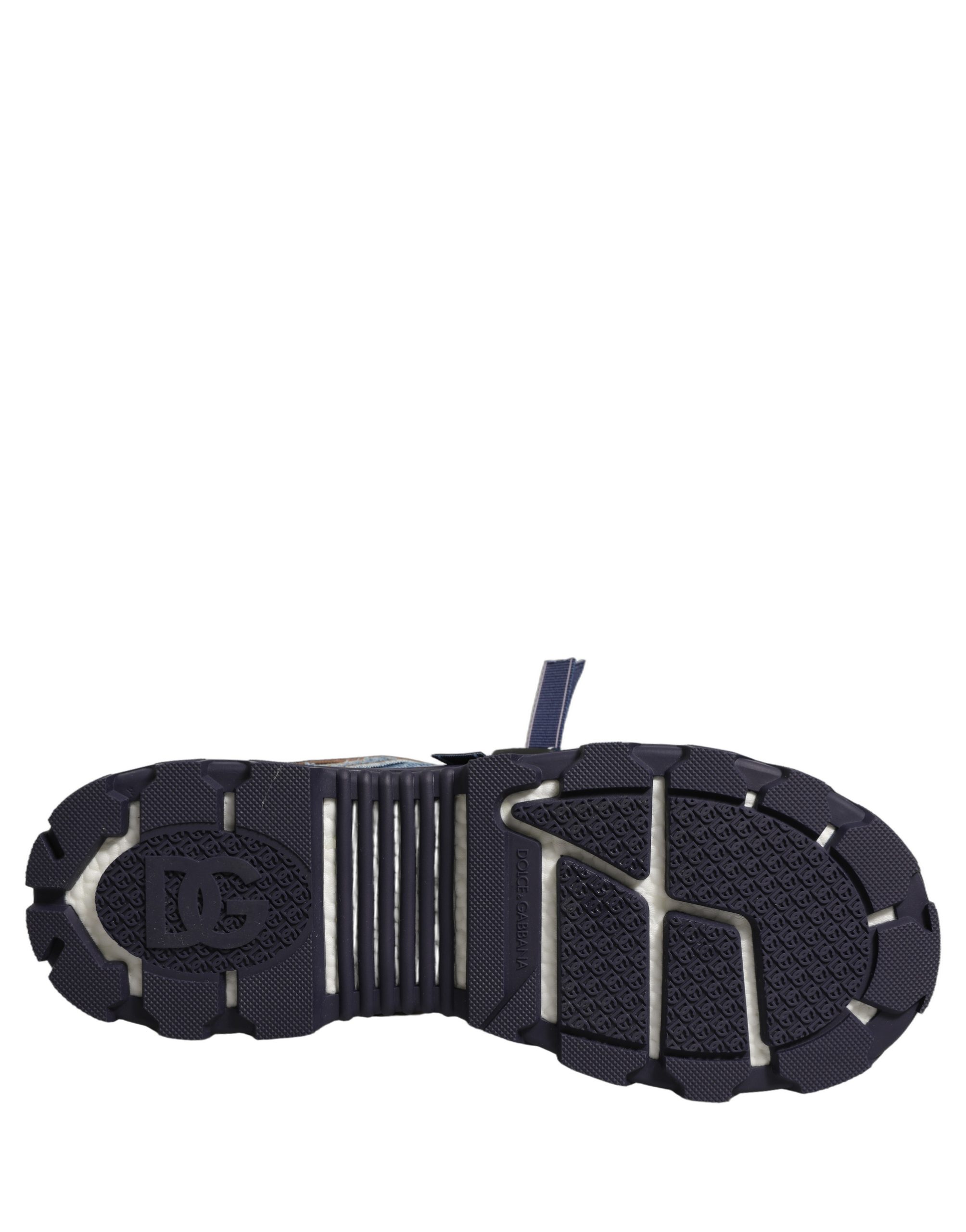 Dolce & Gabbana Blue Airmaster Panelled Low Top Denim Sneakers Shoes - Image 8