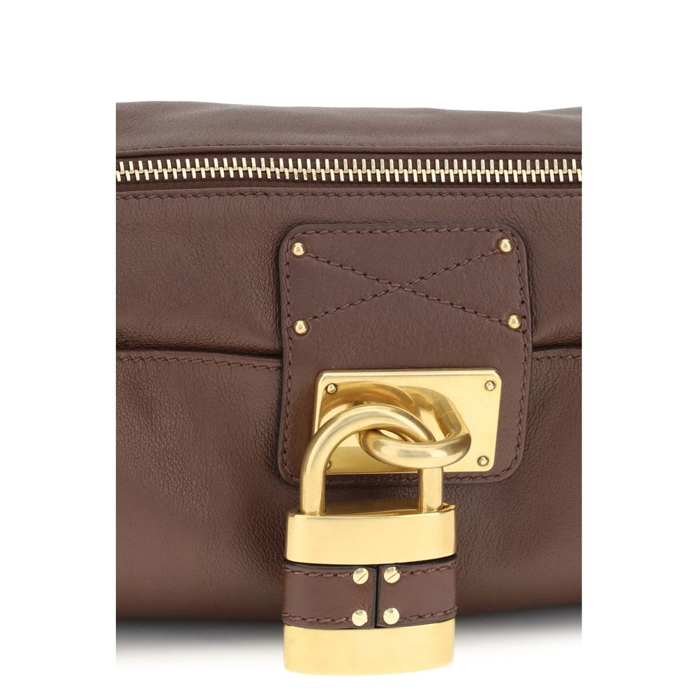 ChloƩ Brown Calf Leather Bos Taurus Shoulder Bag - Image 4