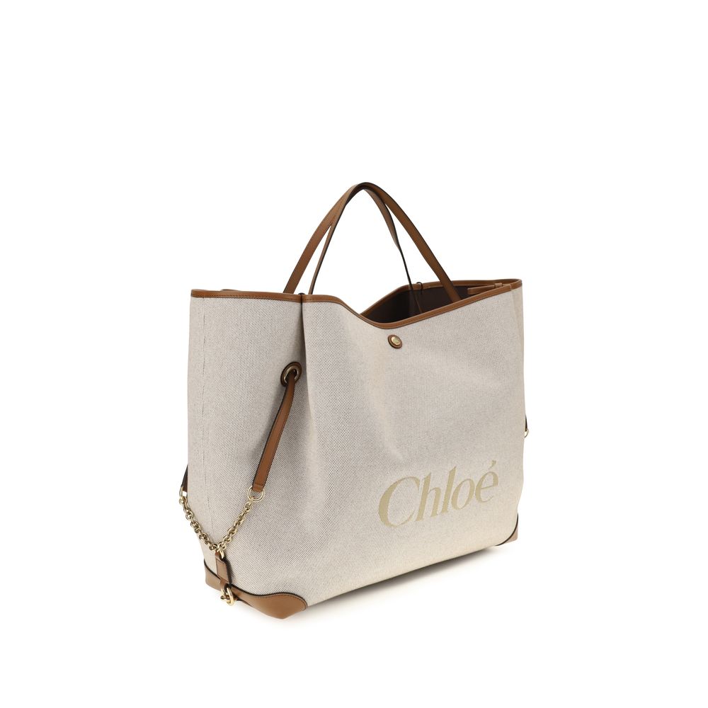 ChloƩ Beige Cotton Shoulder Bag - Image 2