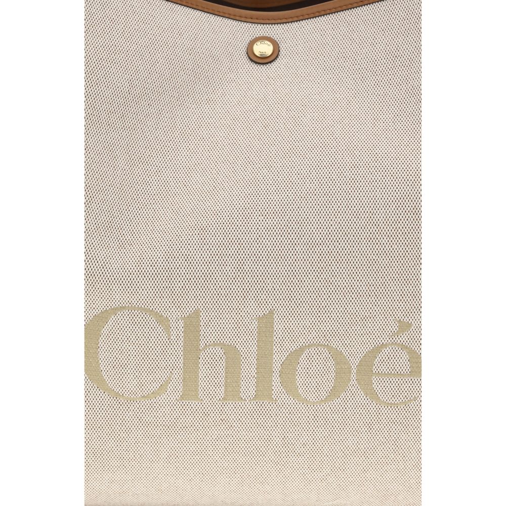 ChloƩ Beige Cotton Shoulder Bag - Image 4