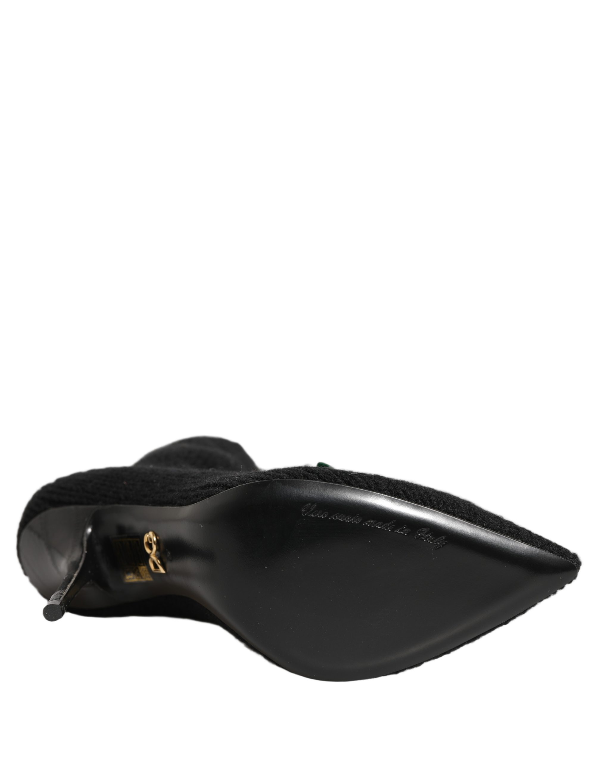 Dolce & Gabbana Black Stiletto Heels Mid Calf Boots Shoes - Image 2