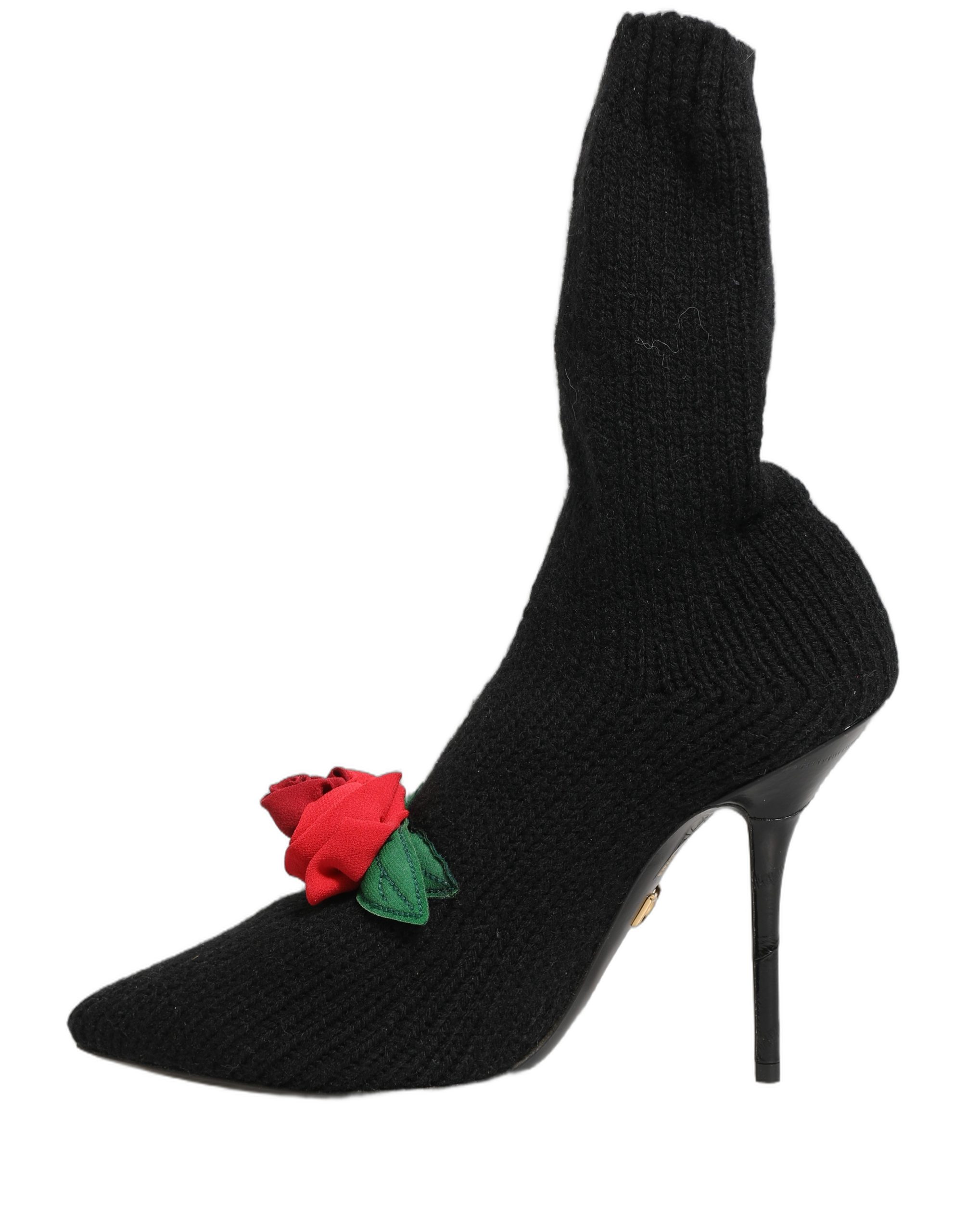 Dolce & Gabbana Black Stiletto Heels Mid Calf Boots Shoes - Image 5