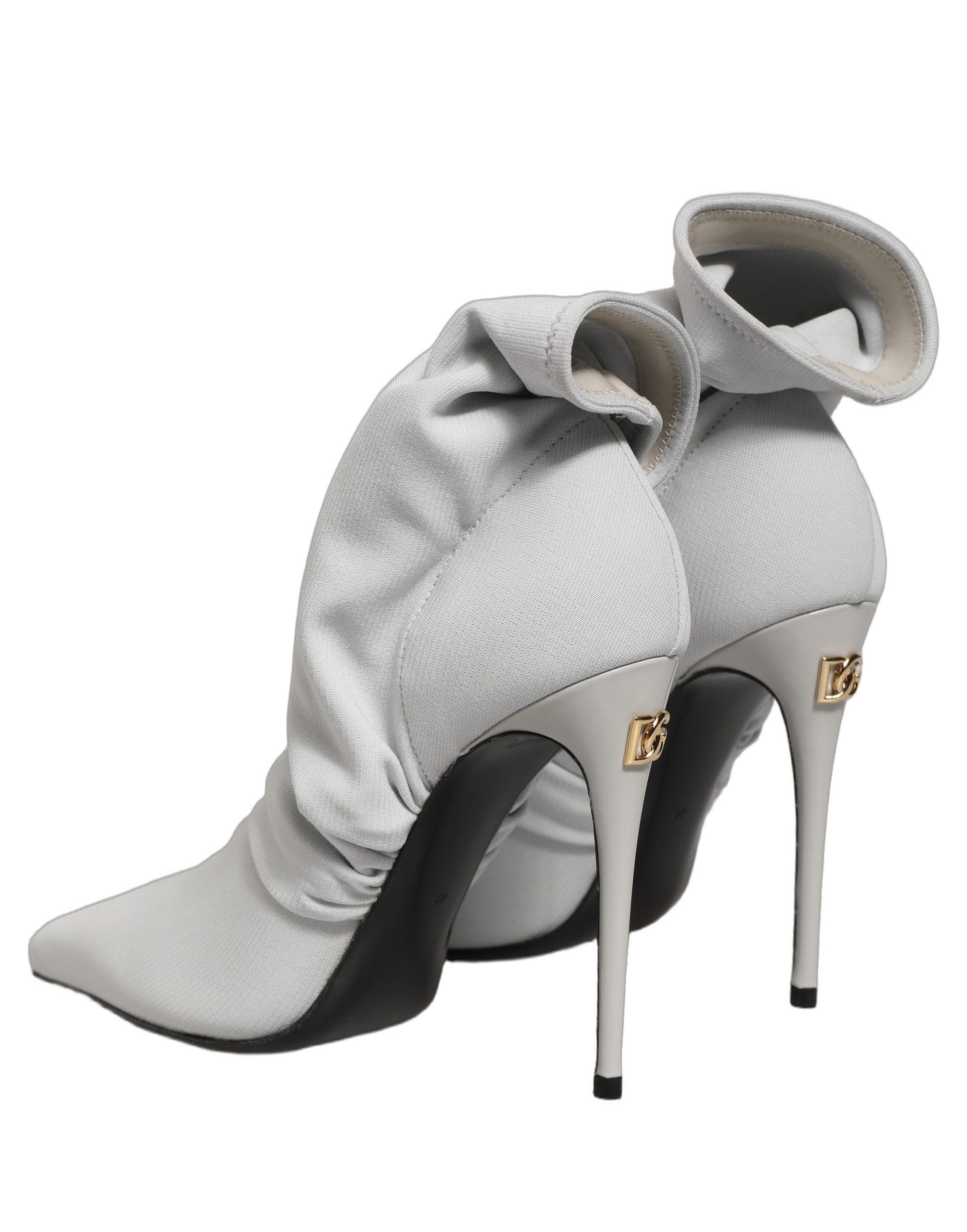 Dolce & Gabbana Gray Stretch Socks Heels Ankle Boots Shoes - Image 6