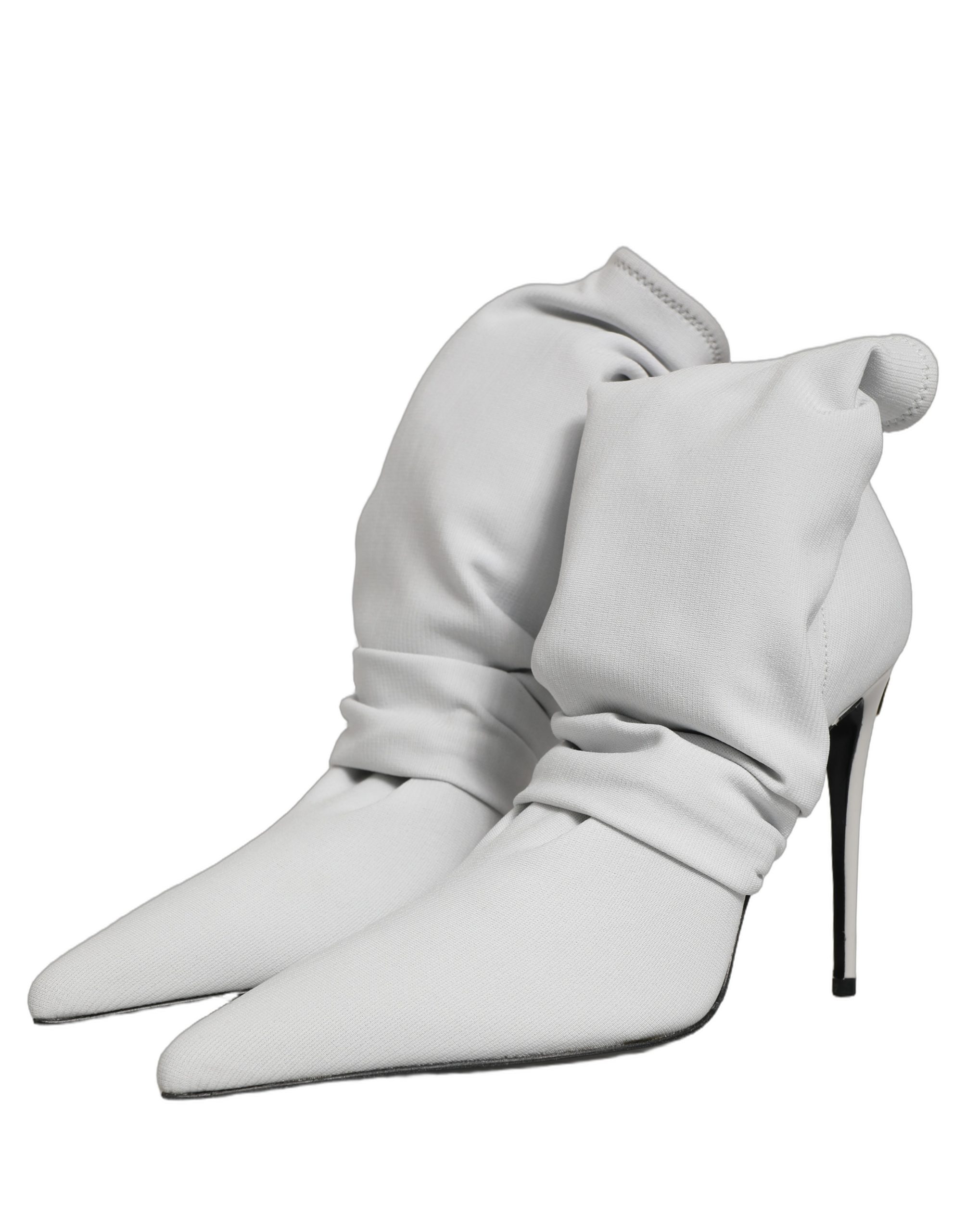Dolce & Gabbana Gray Stretch Socks Heels Ankle Boots Shoes - Image 7