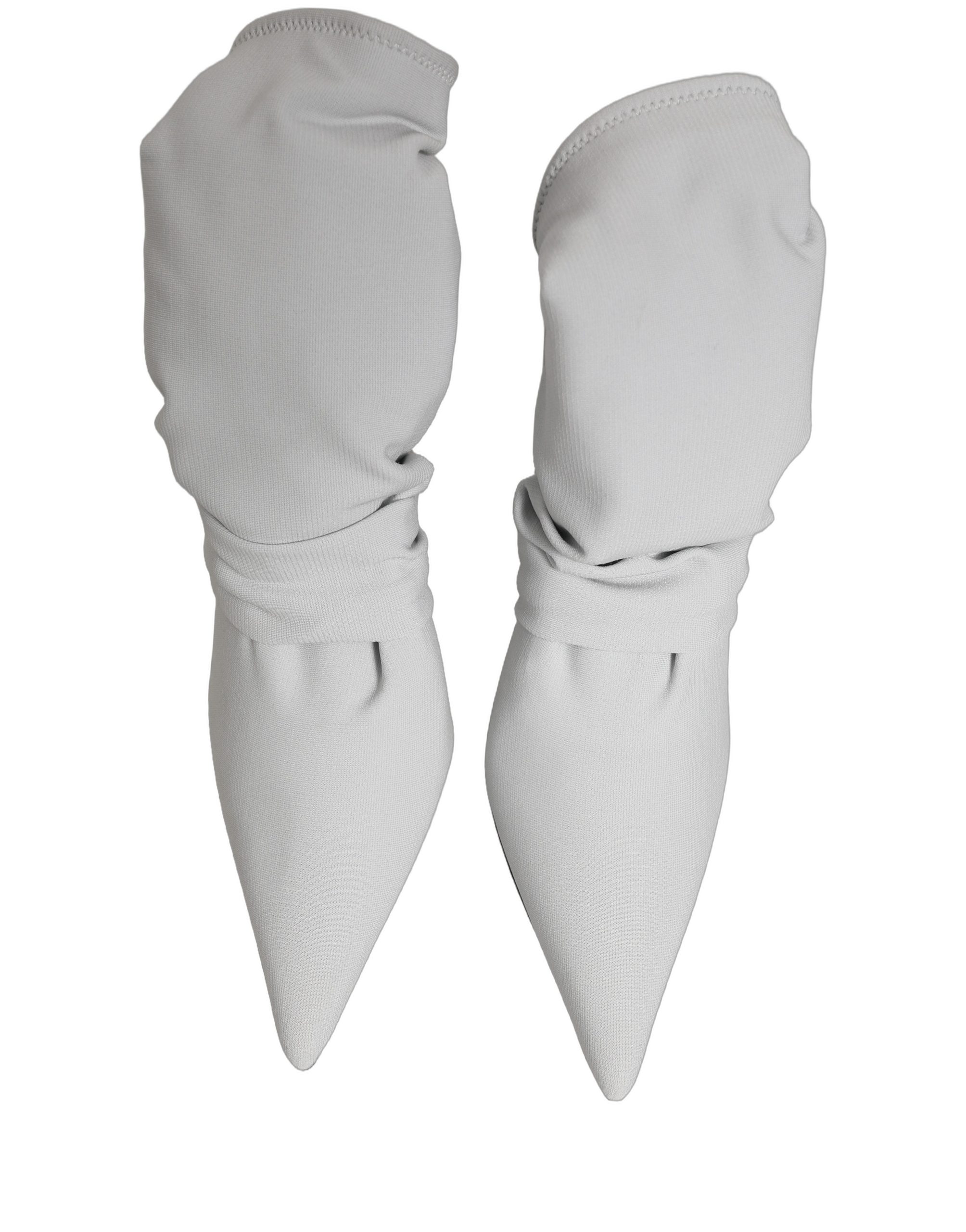 Dolce & Gabbana Gray Stretch Socks Heels Ankle Boots Shoes - Image 8