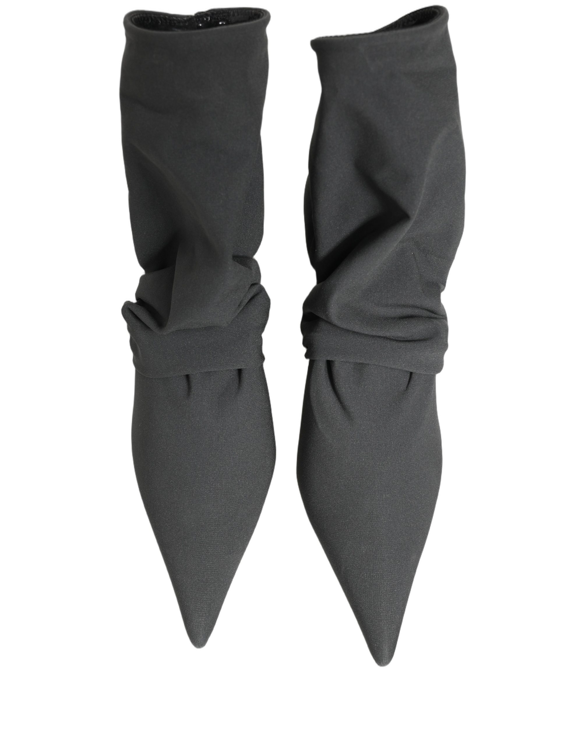 Dolce & Gabbana Gray Stretch Socks Heels Ankle Boots Shoes - Image 3