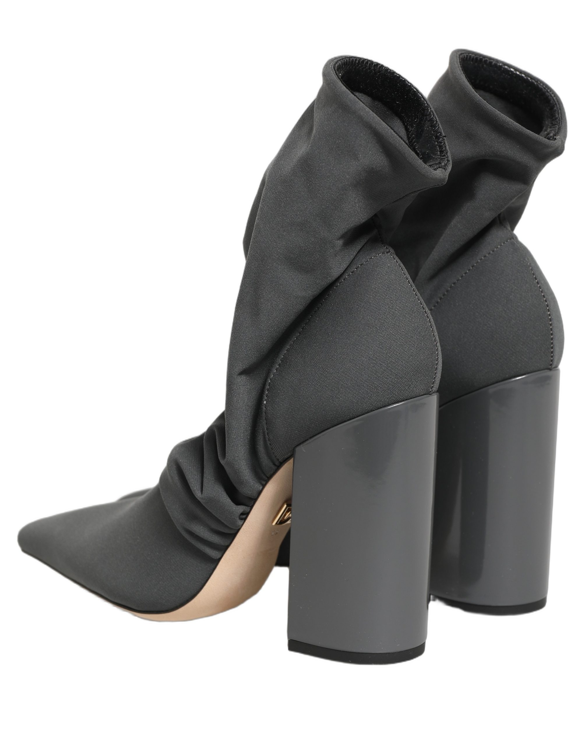 Dolce & Gabbana Gray Stretch Socks Heels Ankle Boots Shoes - Image 5
