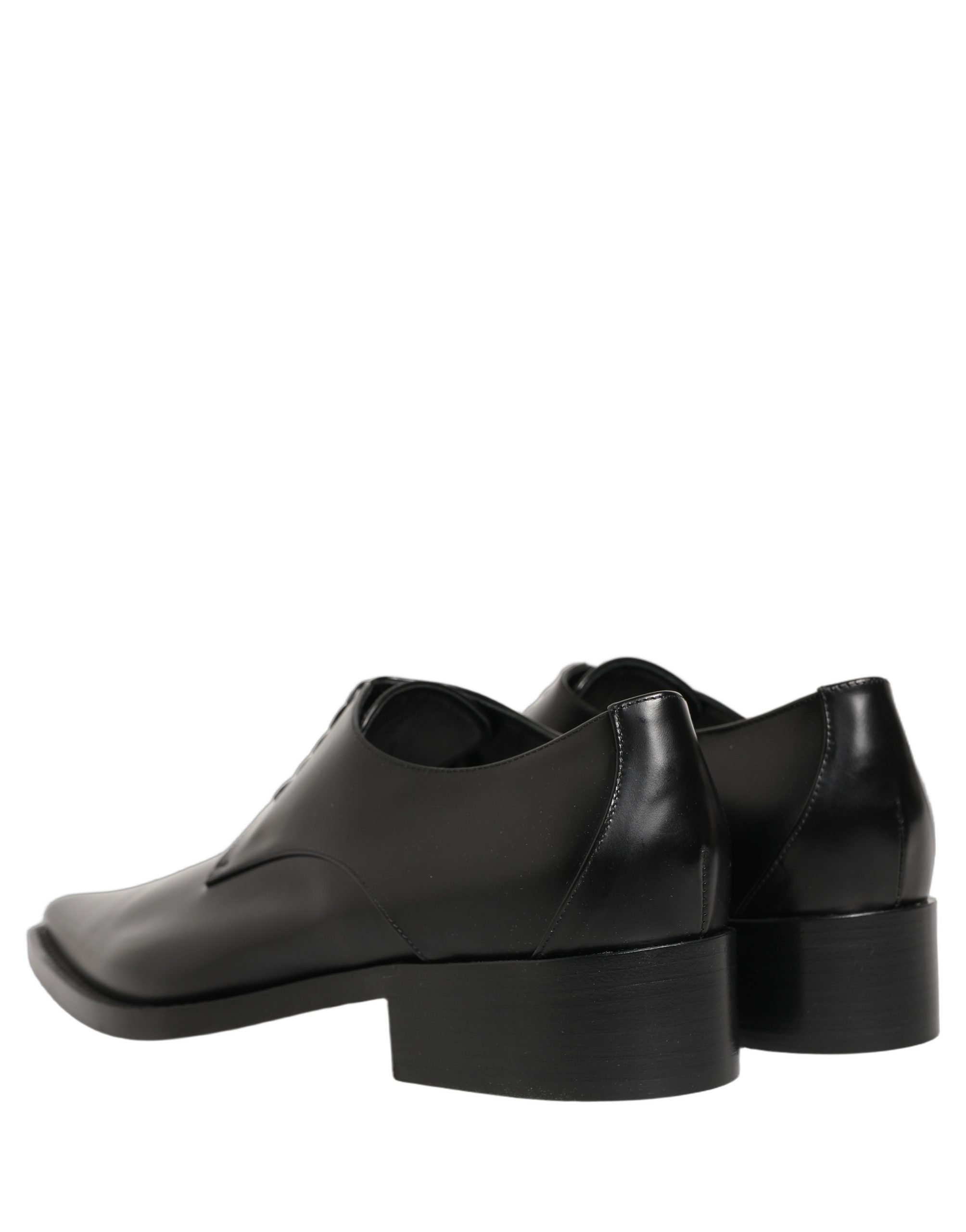 Dolce & Gabbana Black Leather Lace Up Derby Dress Shoes - Image 3