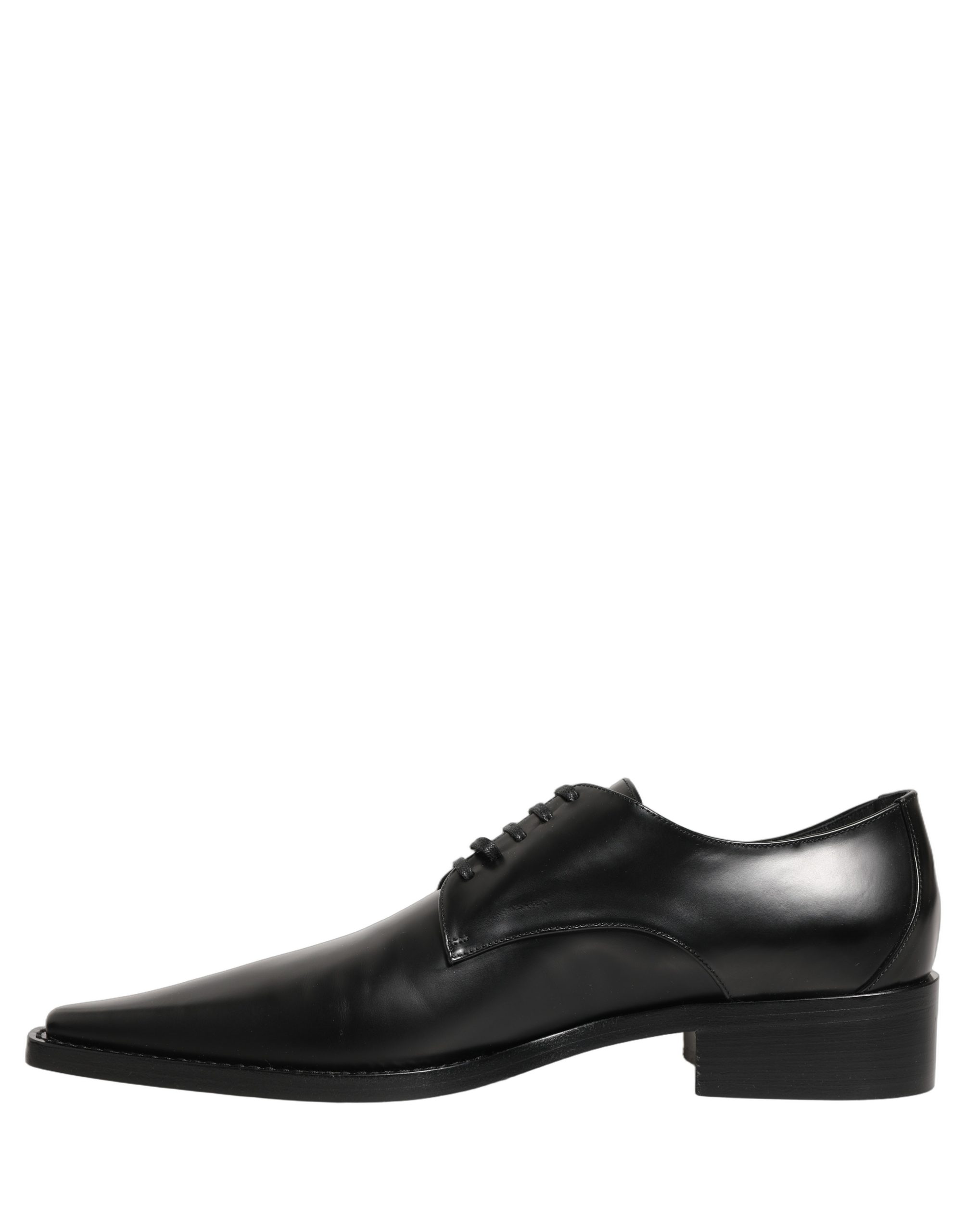 Dolce & Gabbana Black Leather Lace Up Derby Dress Shoes - Image 5