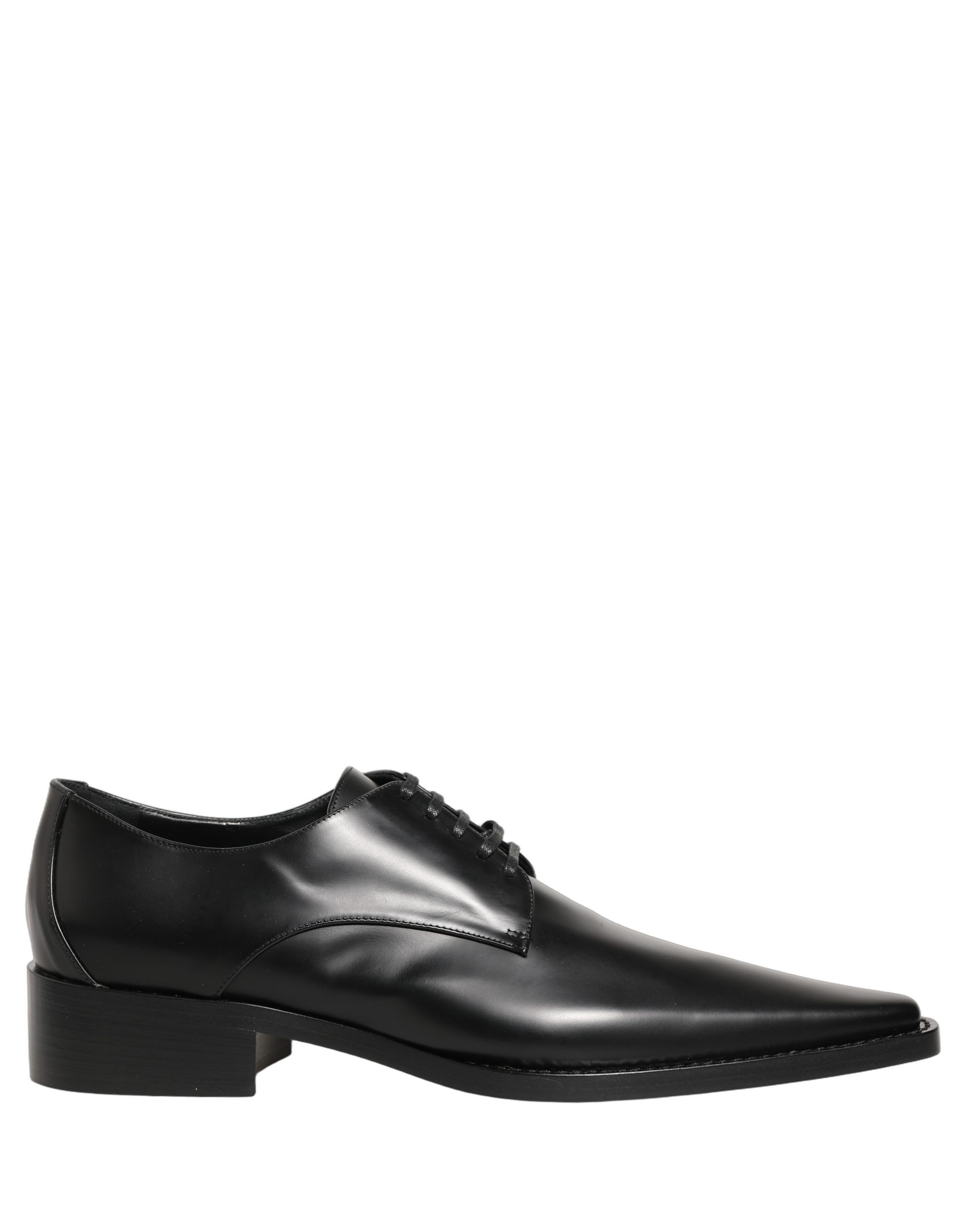 Dolce & Gabbana Black Leather Lace Up Derby Dress Shoes - Image 6