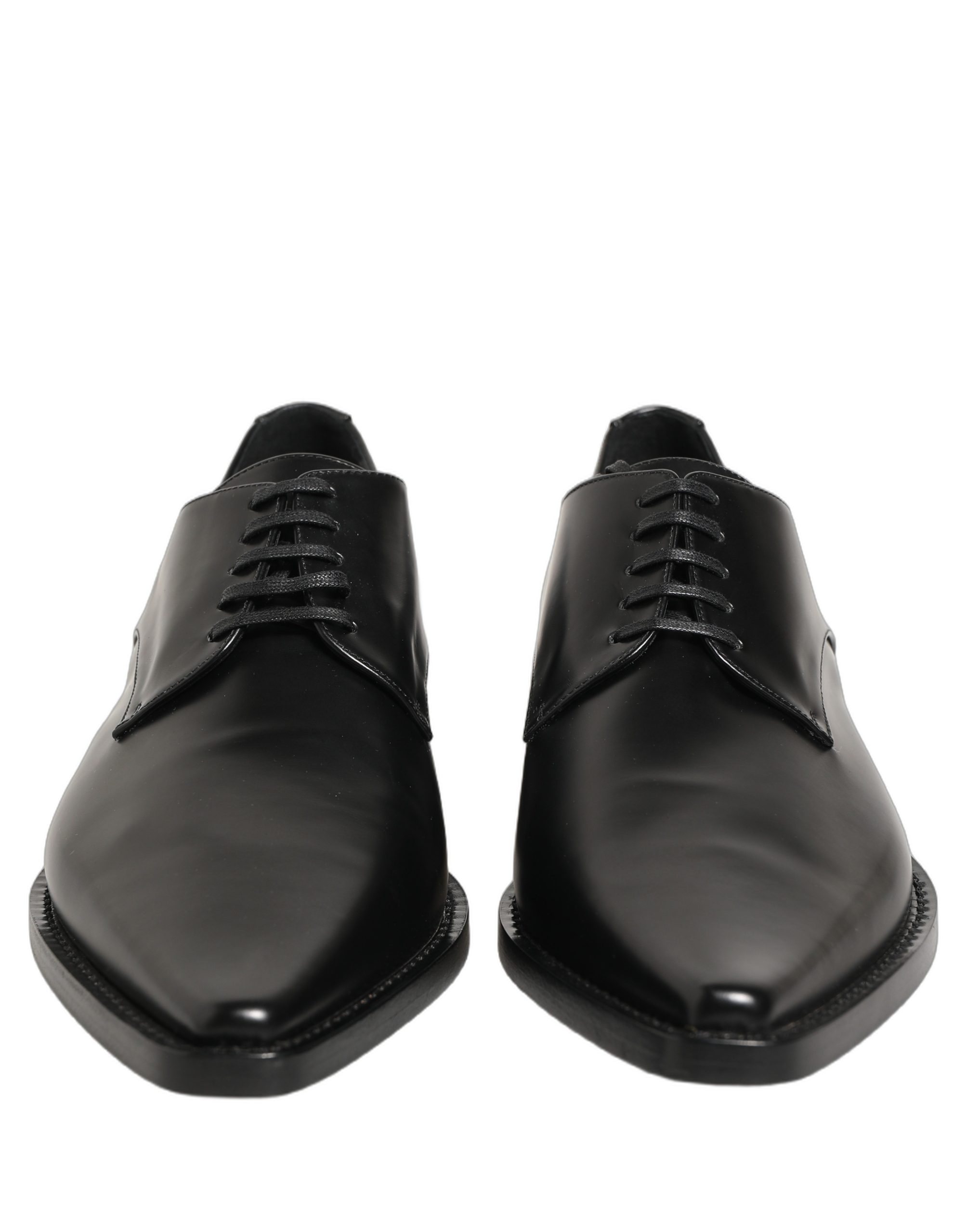 Dolce & Gabbana Black Leather Lace Up Derby Dress Shoes - Image 8
