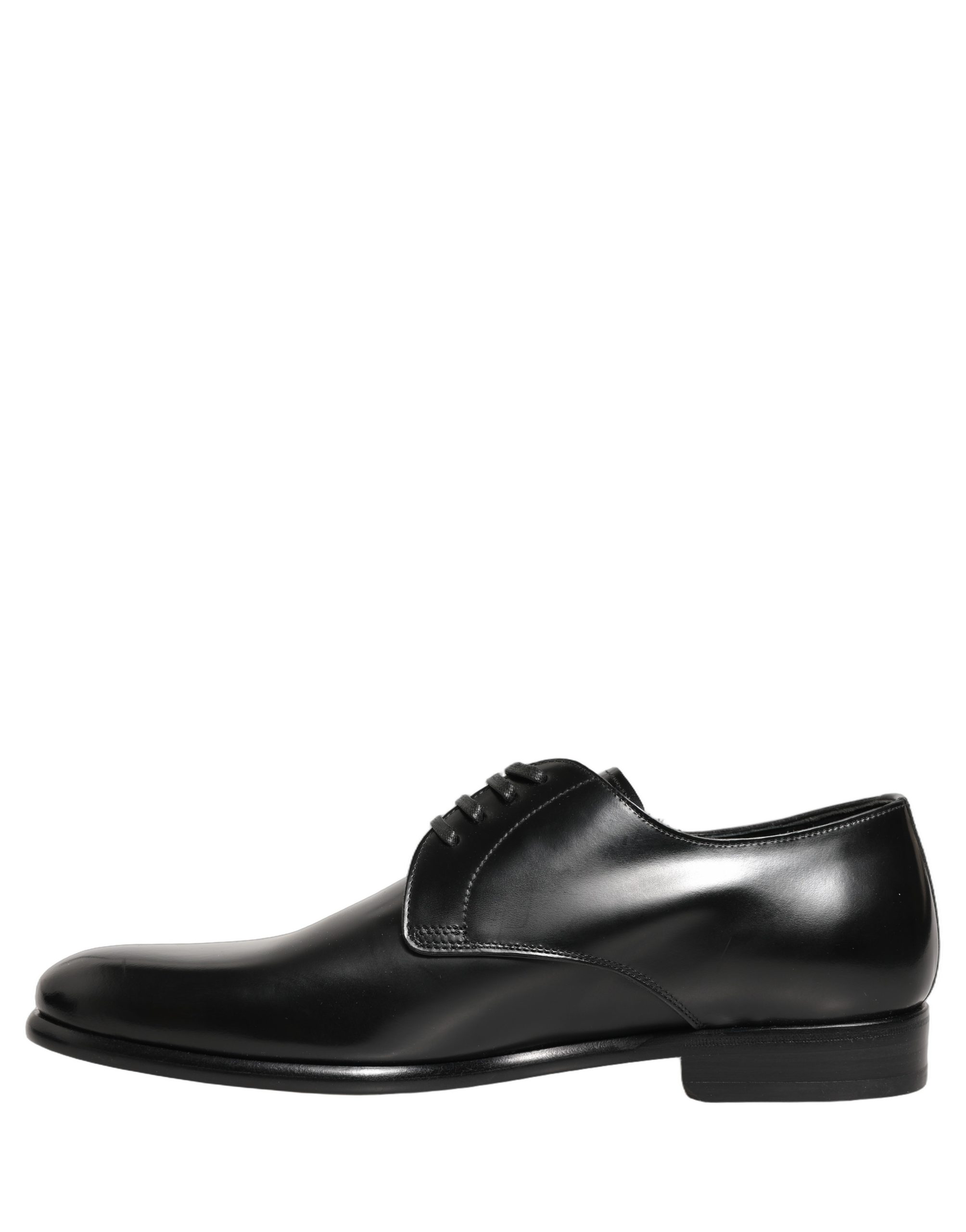 Dolce & Gabbana Black Leather Lace Up Derby Dress Shoes - Image 4