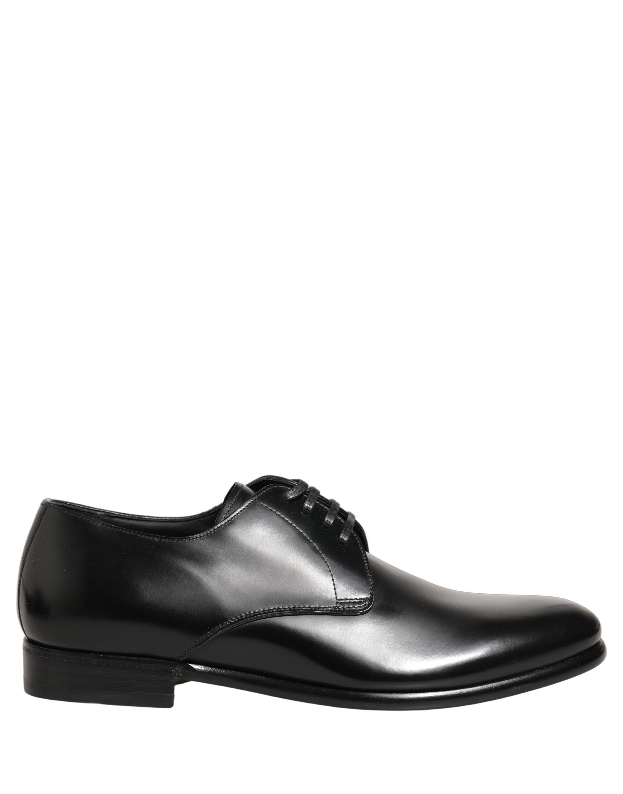 Dolce & Gabbana Black Leather Lace Up Derby Dress Shoes - Image 7