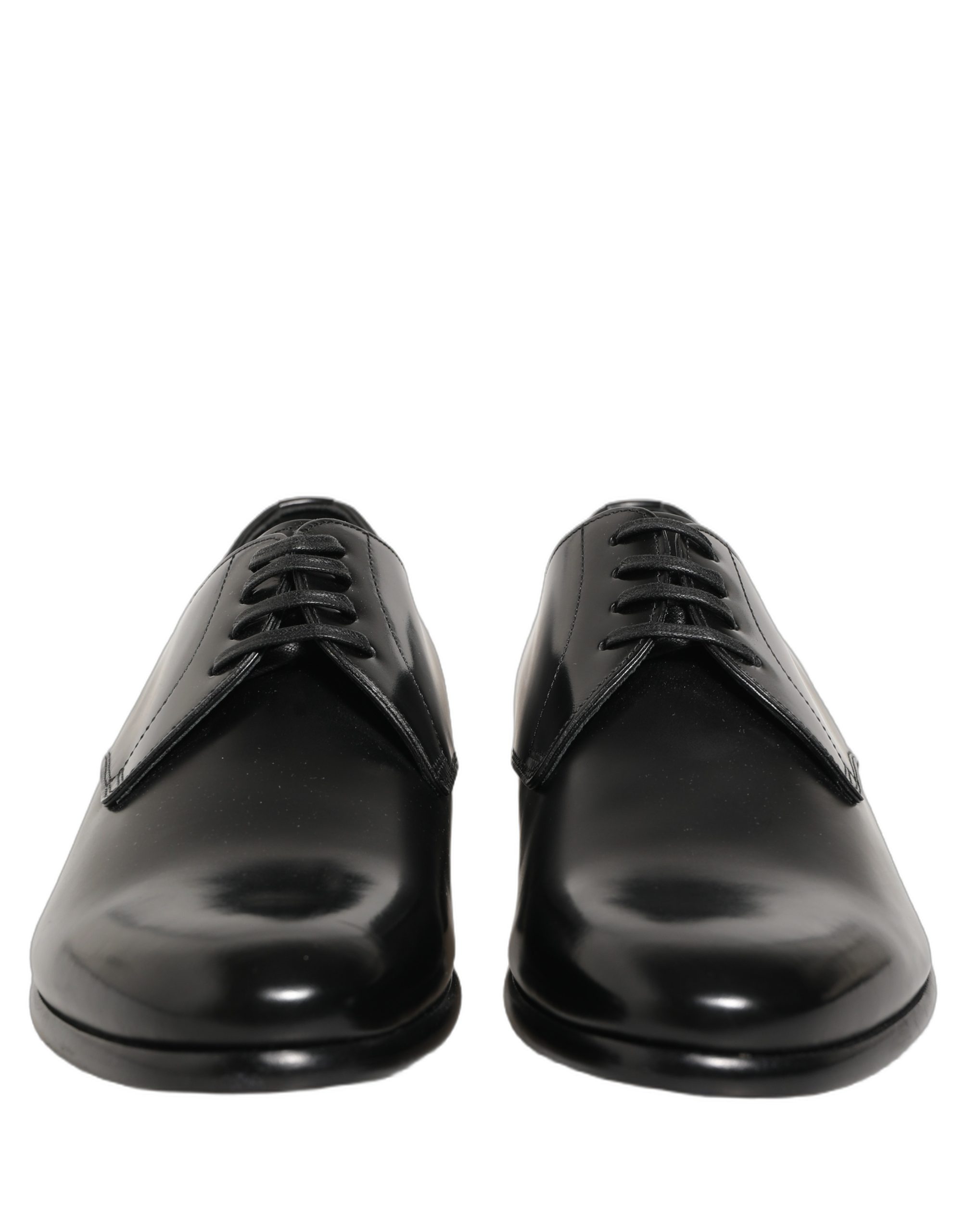 Dolce & Gabbana Black Leather Lace Up Derby Dress Shoes - Image 8