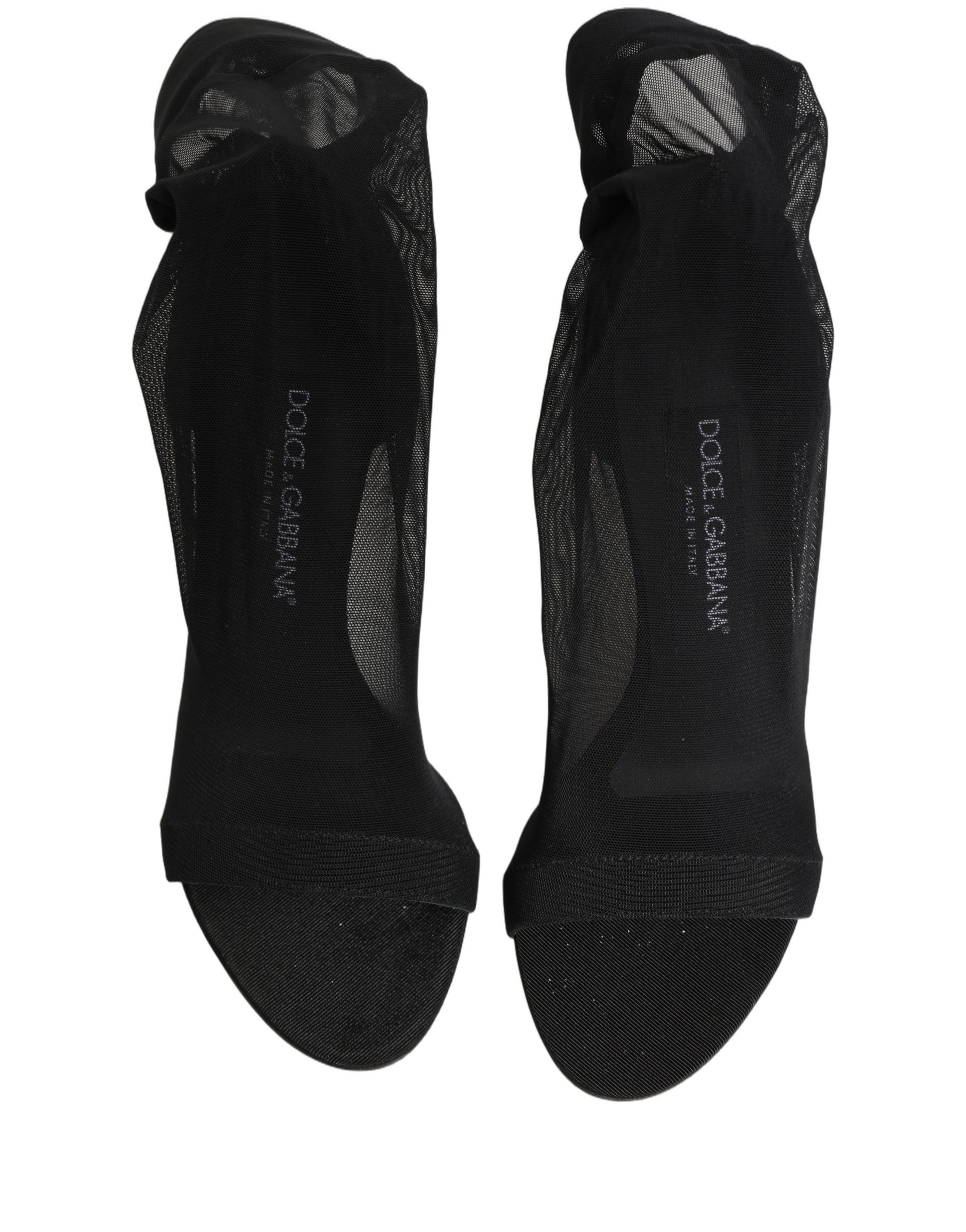 Dolce & Gabbana Black Nylon Mesh Sock Style Boots Shoes - Image 2