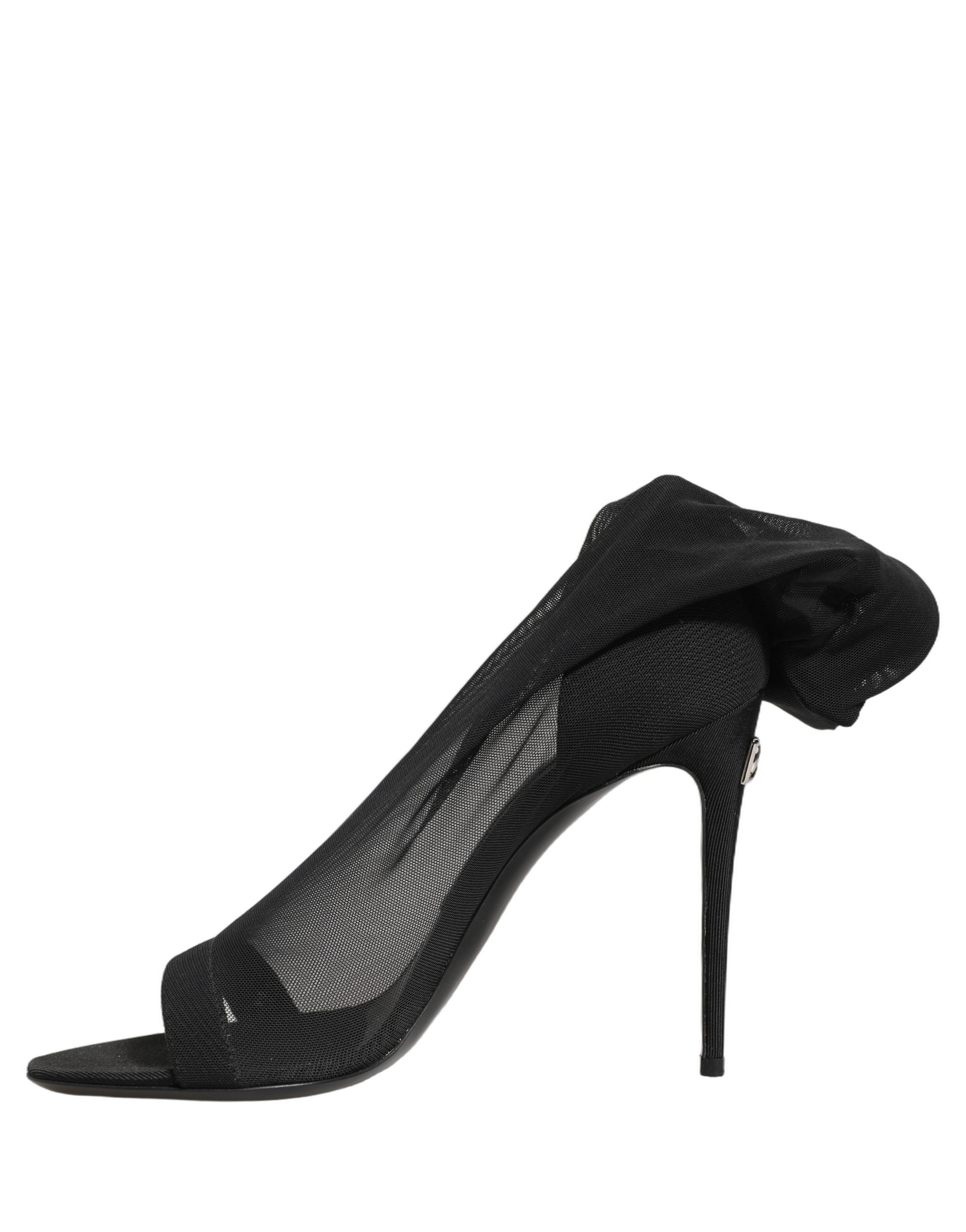 Dolce & Gabbana Black Nylon Mesh Sock Style Boots Shoes - Image 5
