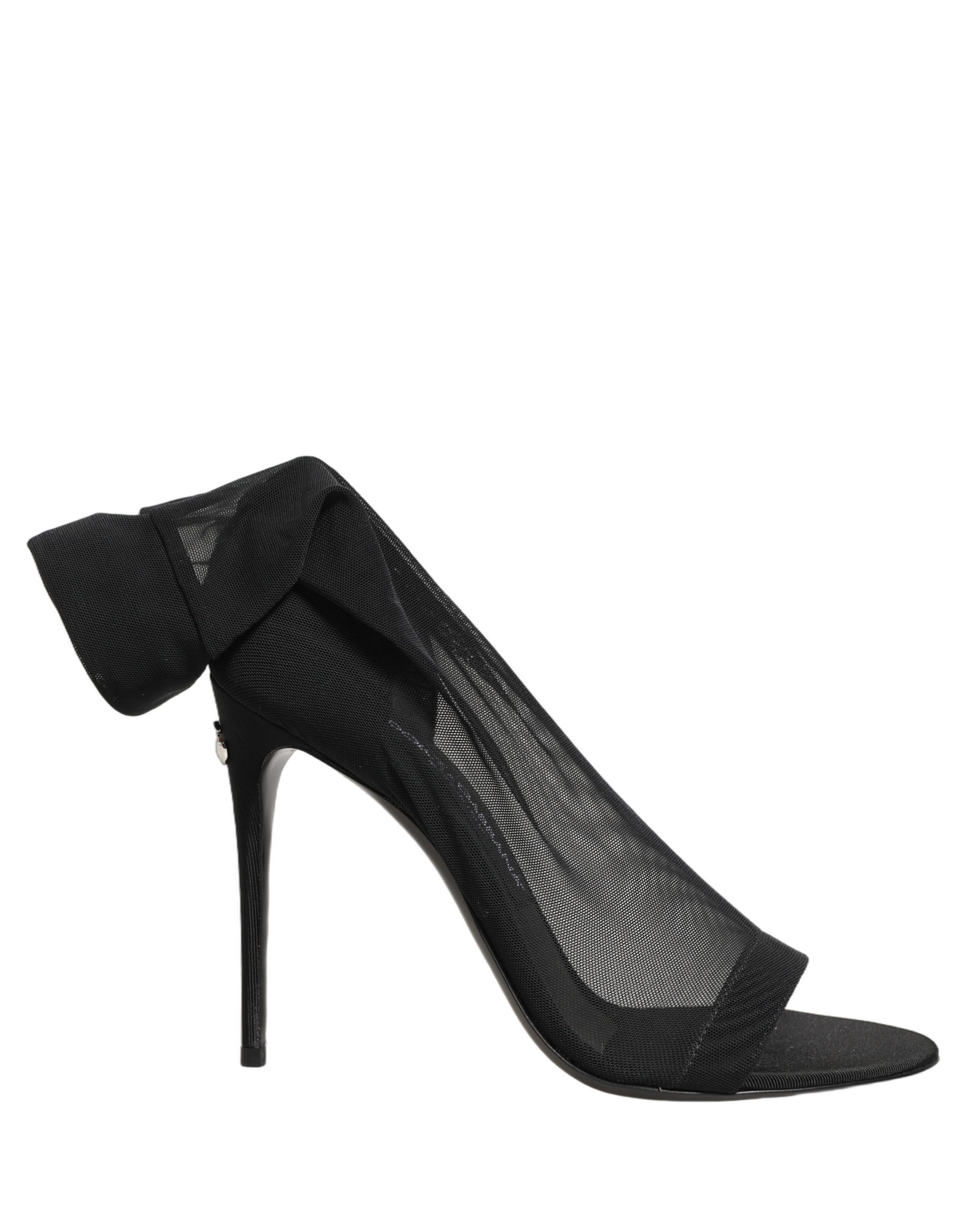 Dolce & Gabbana Black Nylon Mesh Sock Style Boots Shoes - Image 6