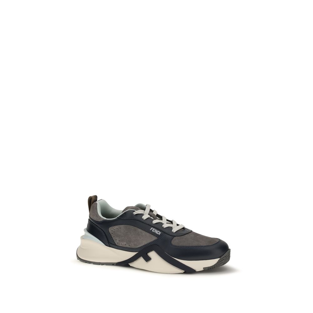 Fendi Multicolor Calf Leather Bos Taurus Athletic Sneakers - Image 2