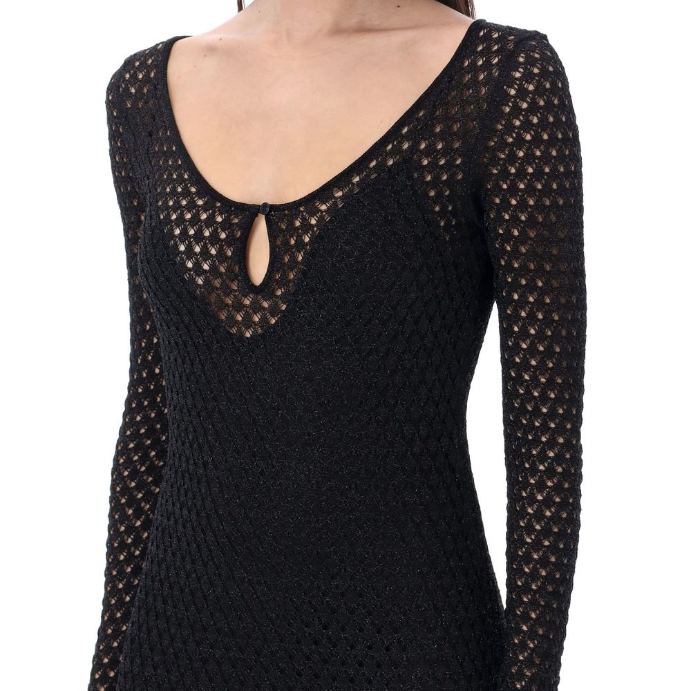 Tom Ford Black Metallic Fibre Casual Dress - Image 4