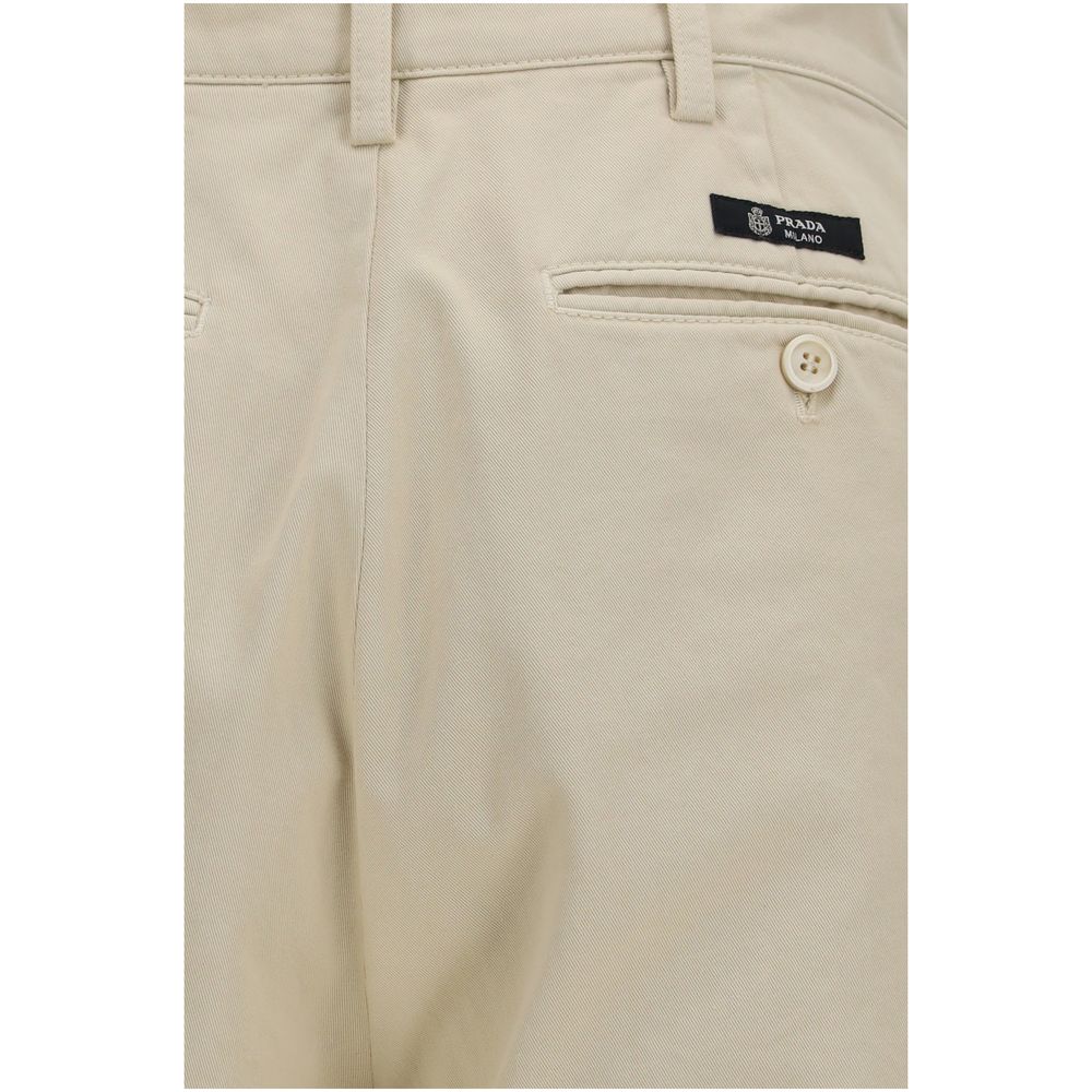 Prada Beige Cotton Casual Pants - Image 3