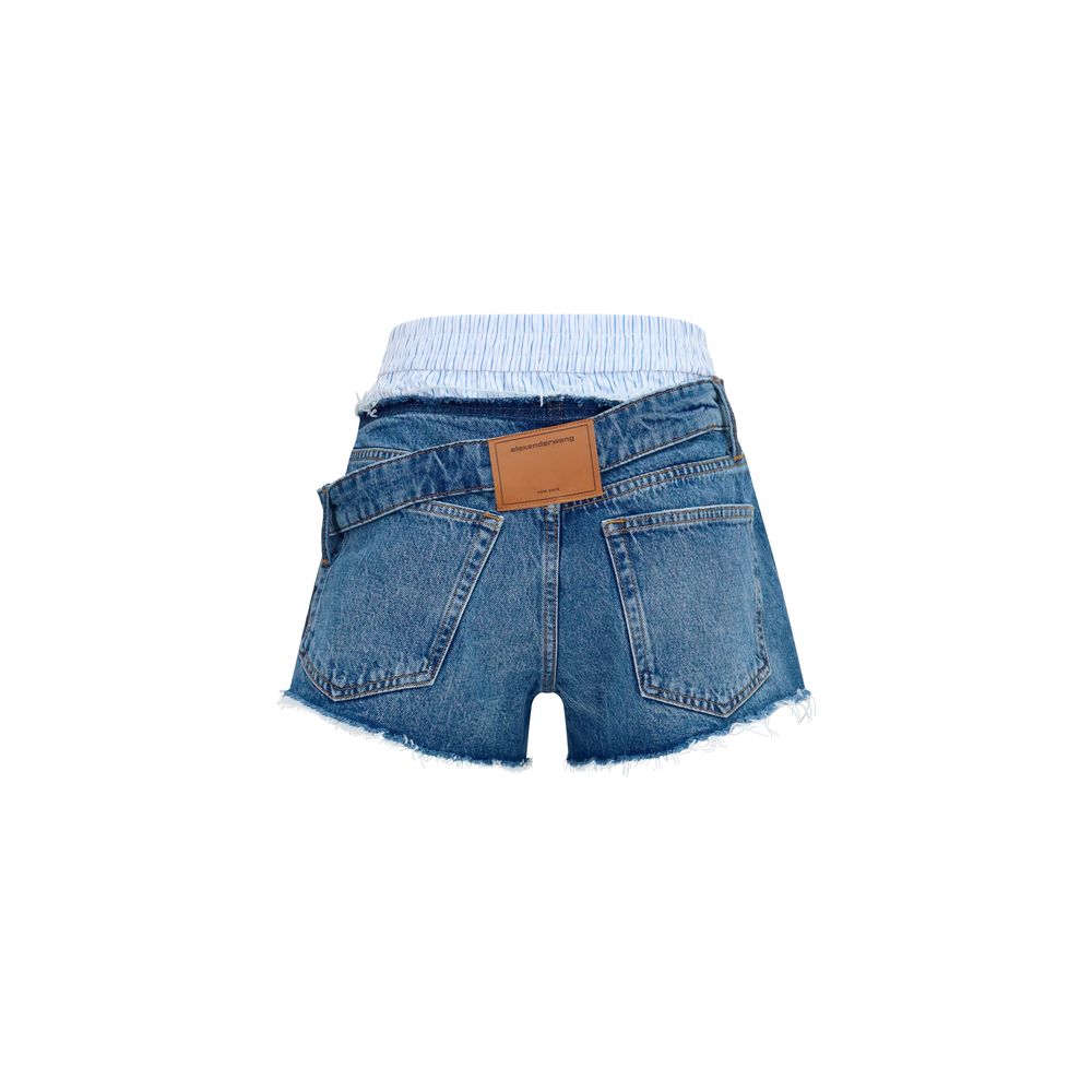 Alexander Wang Blue Cotton Bermuda Shorts - Image 2