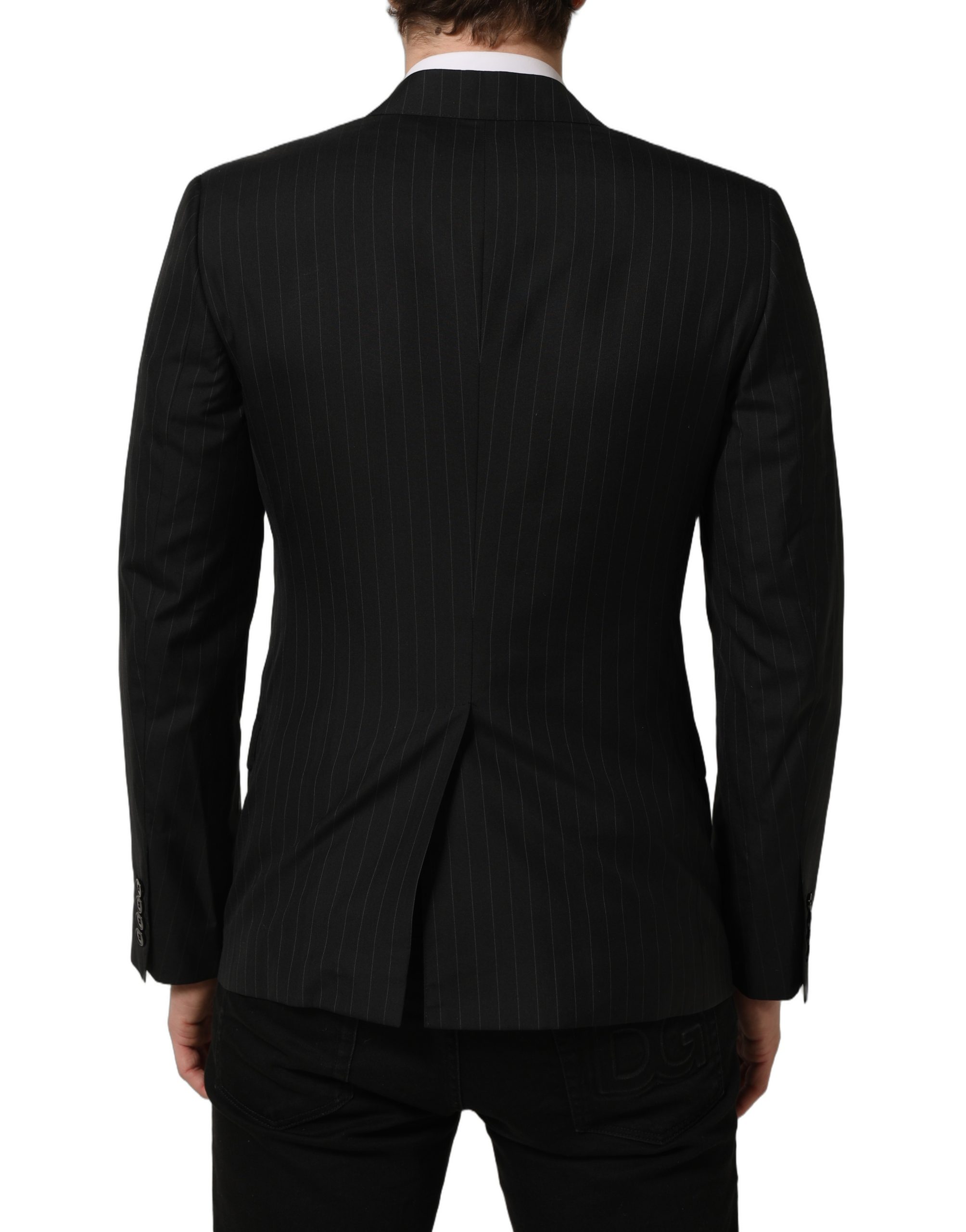 Dolce & Gabbana Black Stripes Wool Single Breasted Blazer - Image 5