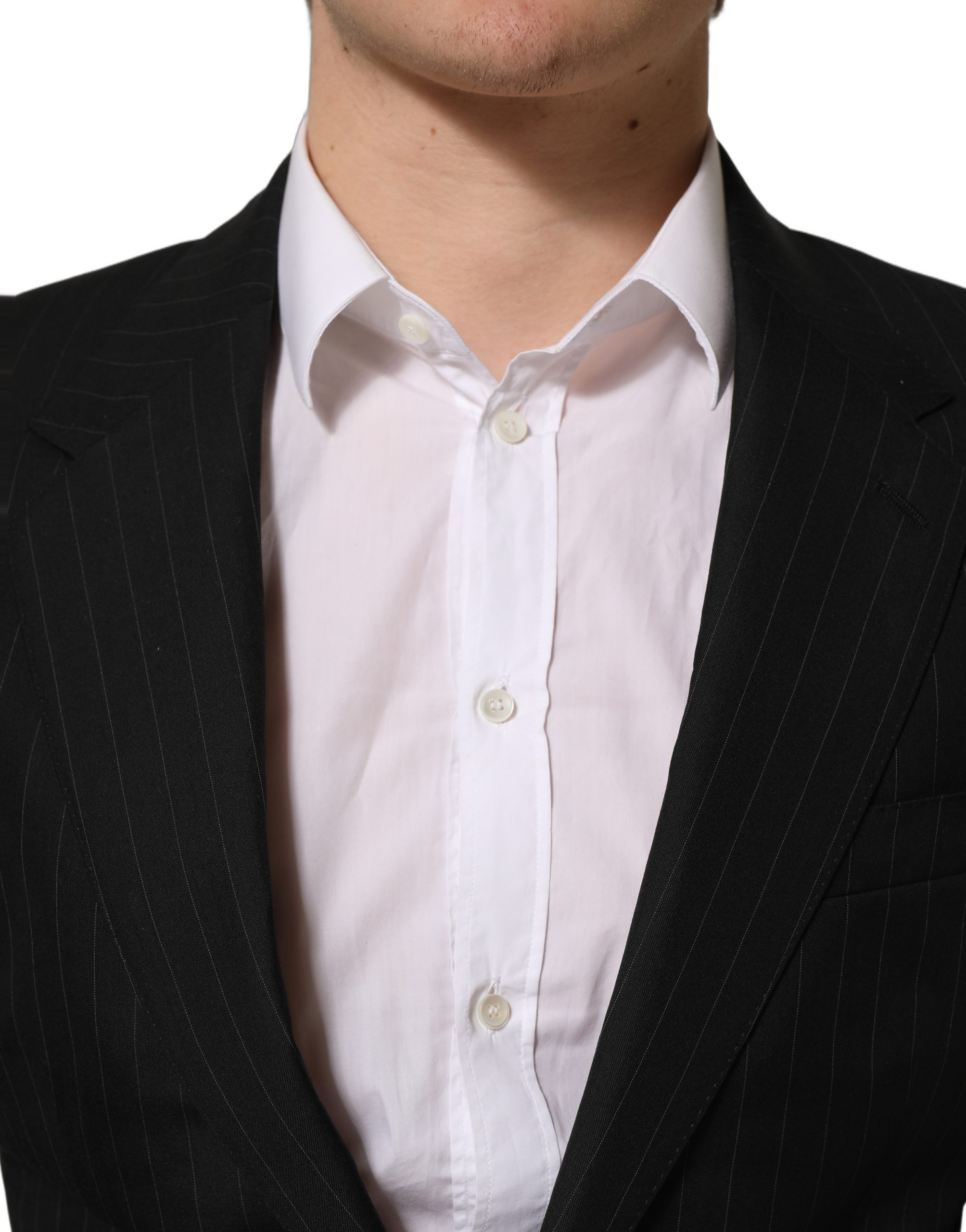 Dolce & Gabbana Black Stripes Wool Single Breasted Blazer - Image 6