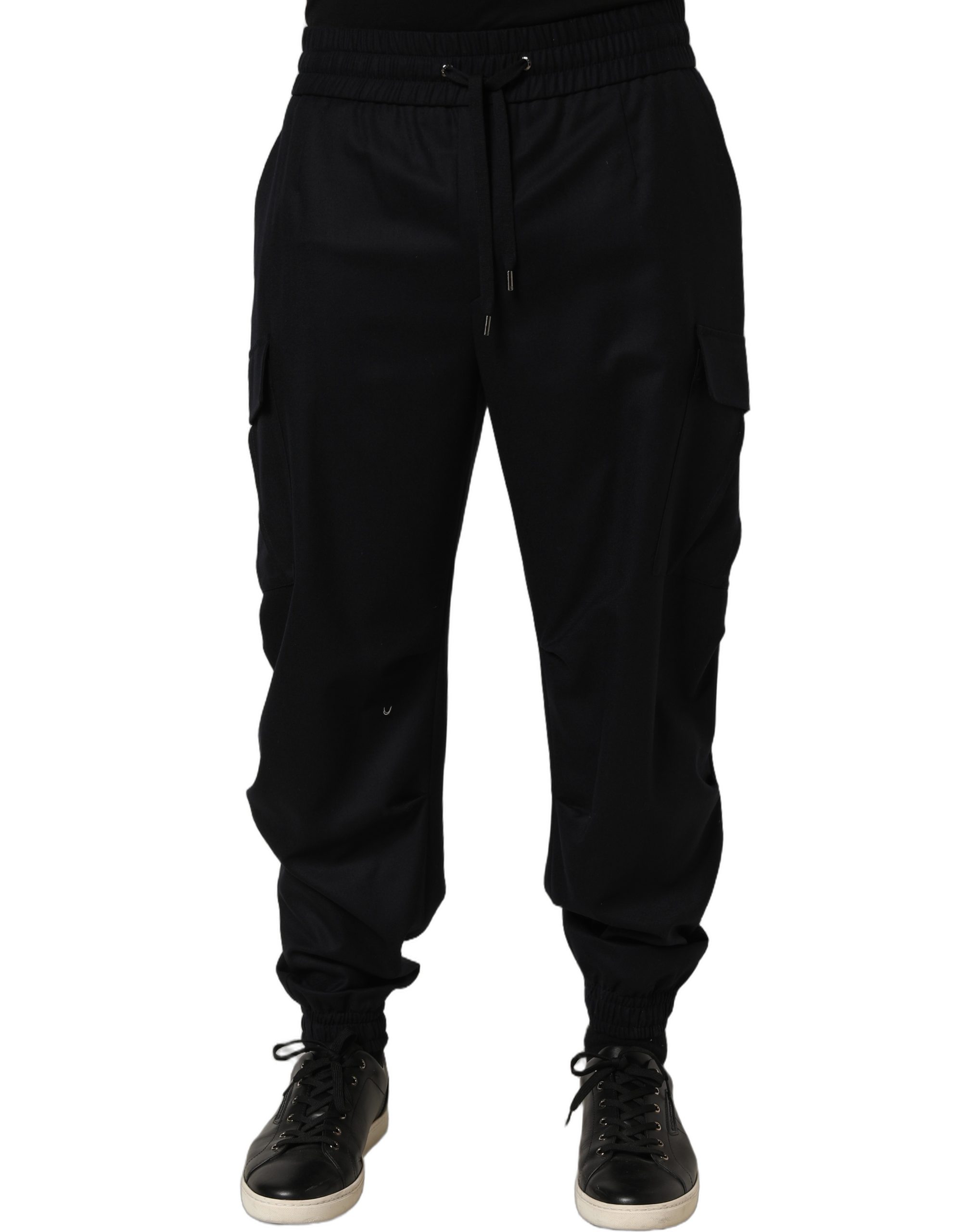 Dolce & Gabbana Black Mid Waist Cargo Jogger Sweatpants Pants - Image 2