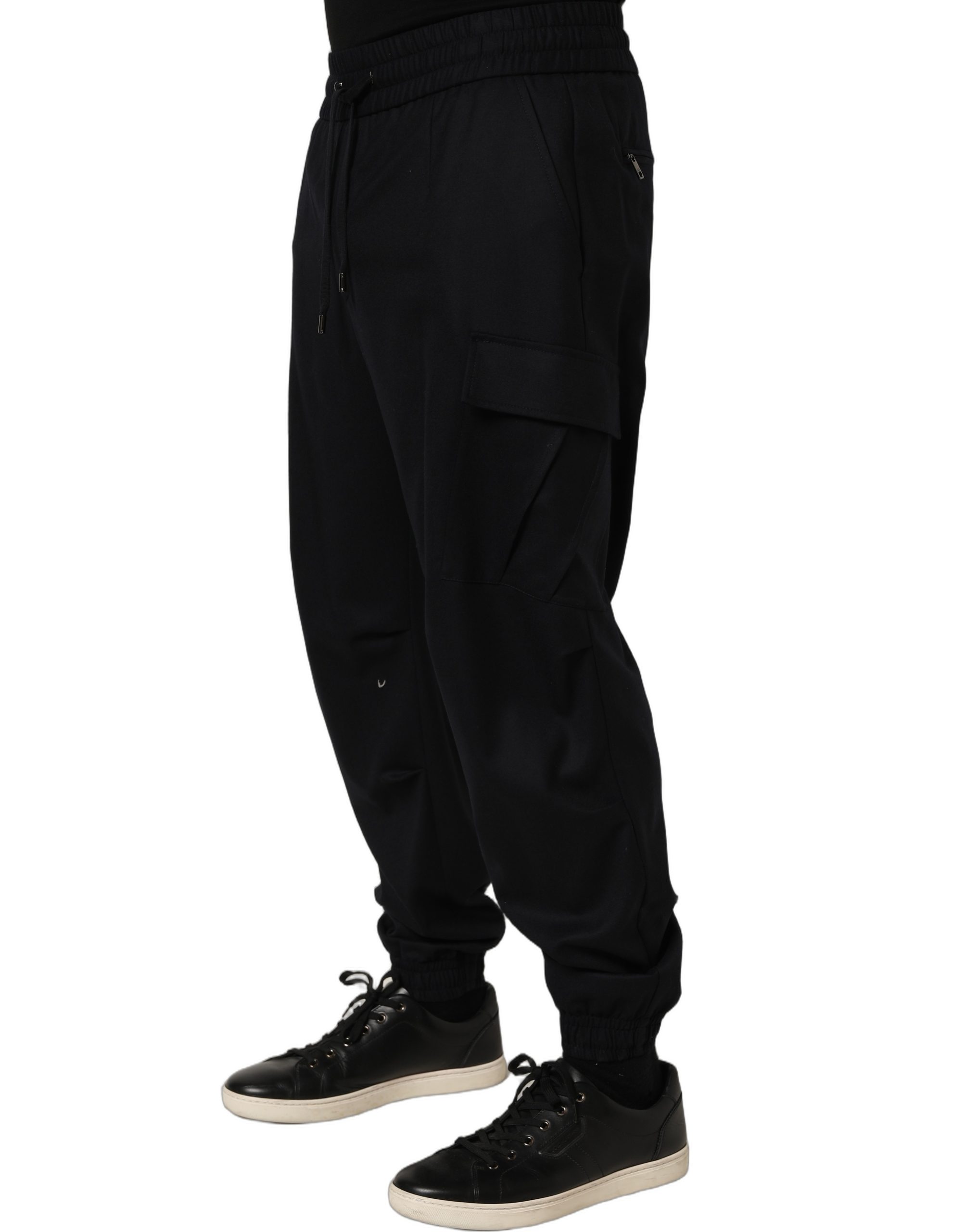 Dolce & Gabbana Black Mid Waist Cargo Jogger Sweatpants Pants - Image 3