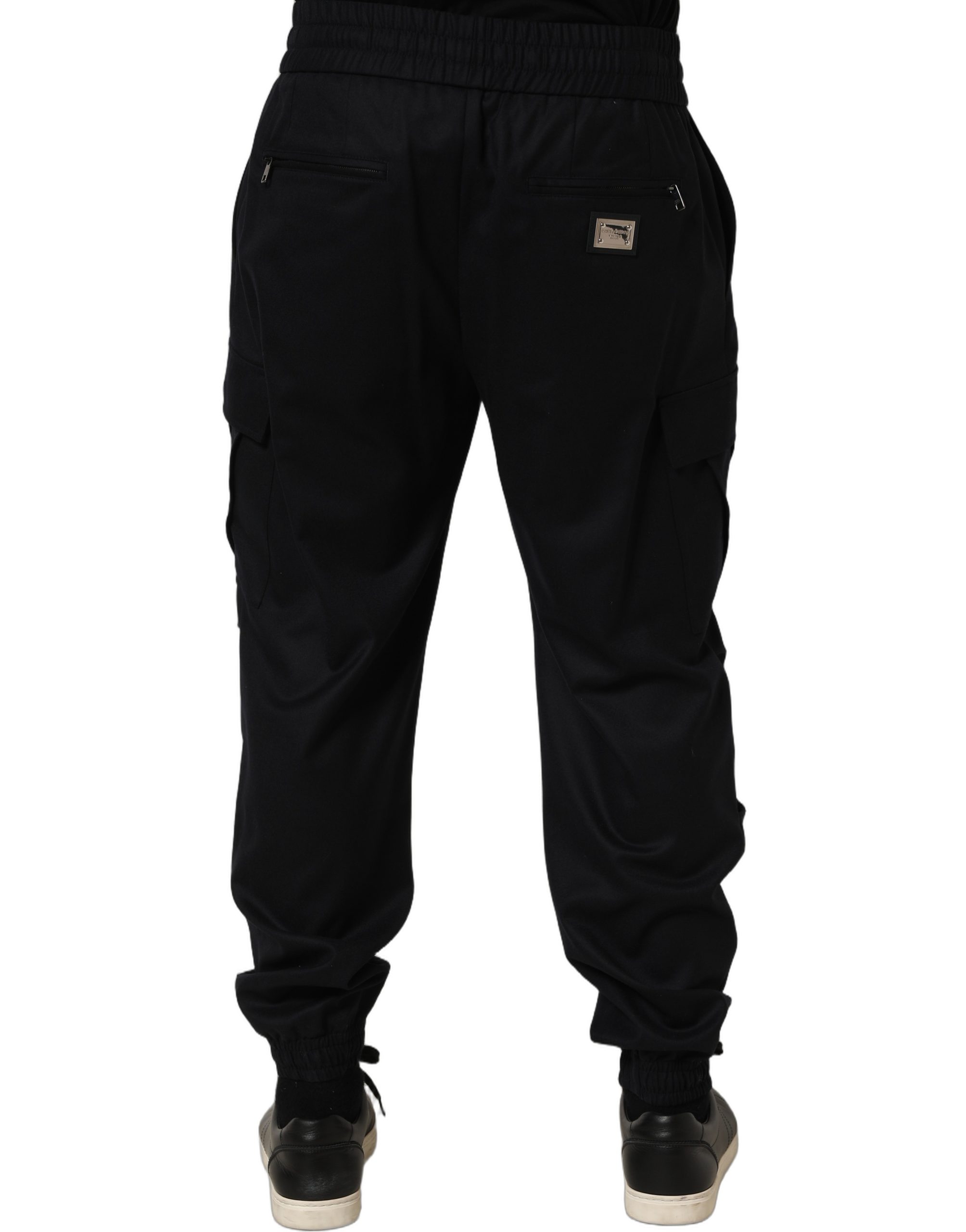 Dolce & Gabbana Black Mid Waist Cargo Jogger Sweatpants Pants - Image 4