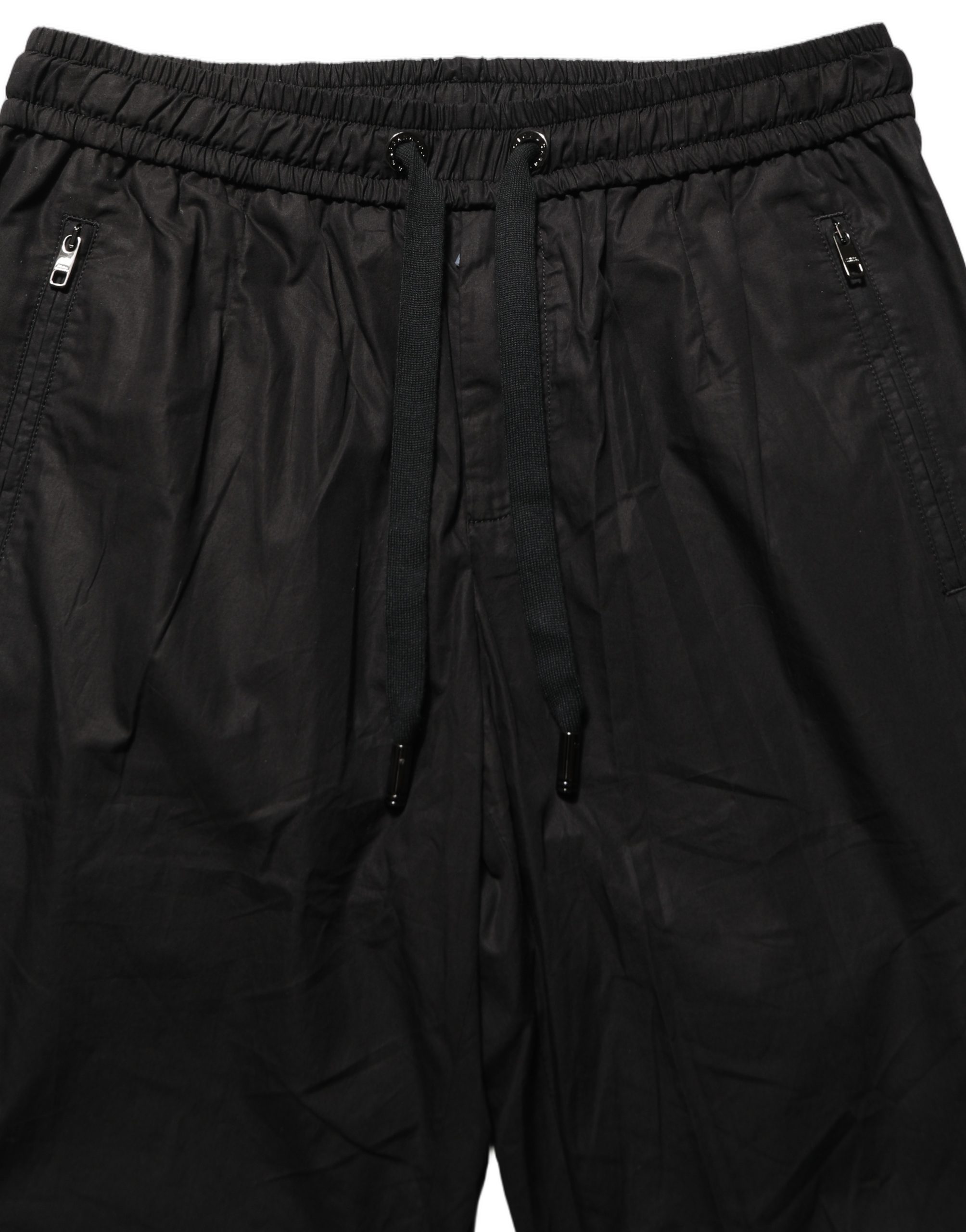 Dolce & Gabbana Black Cotton Mid Waist Jogger Sweatpants Pants