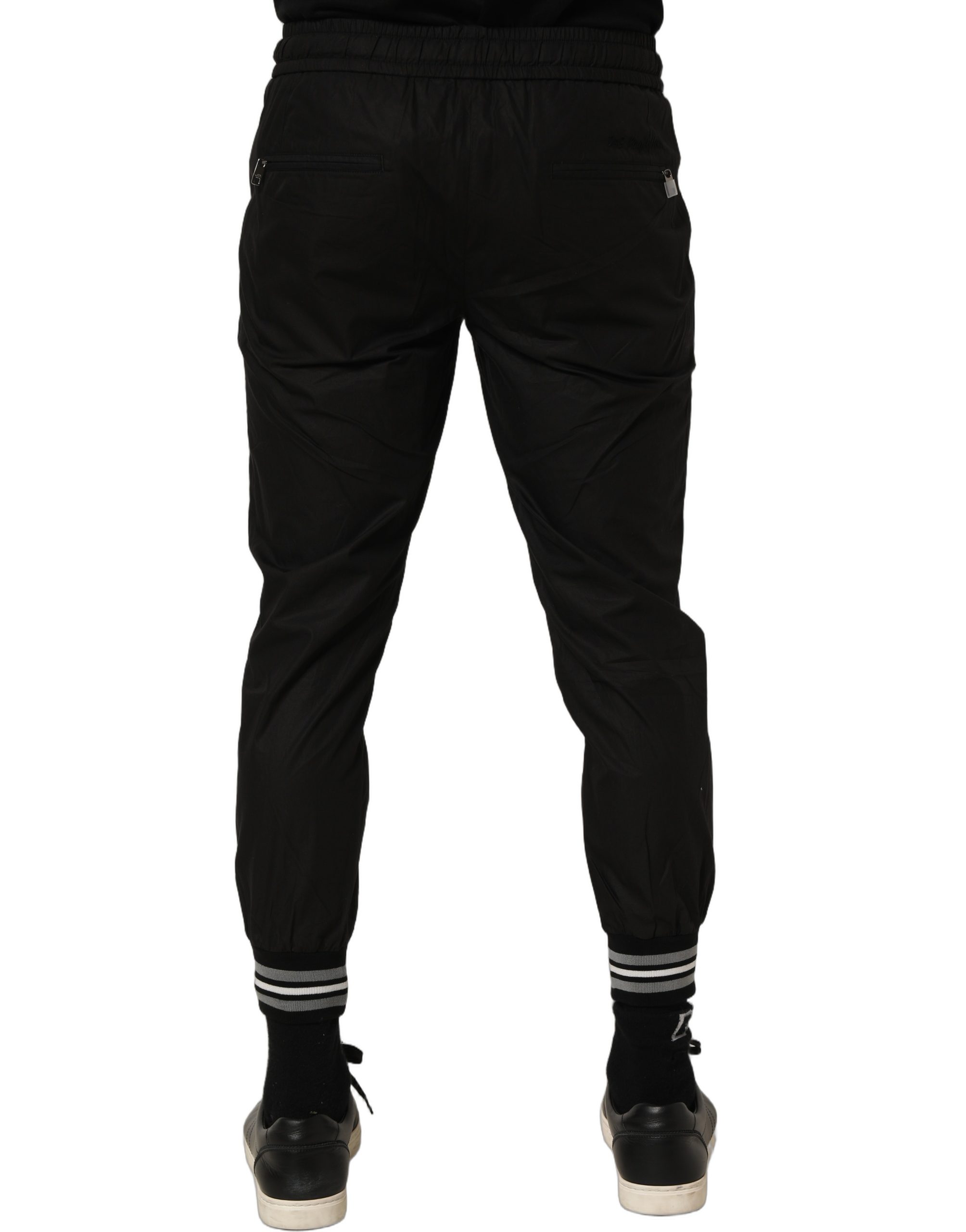 Dolce & Gabbana Black Cotton Mid Waist Jogger Sweatpants Pants - Image 5