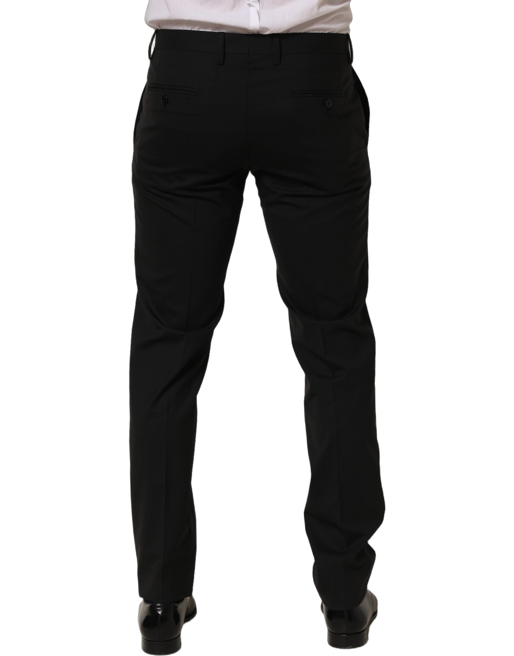 Dolce & Gabbana Black Wool Skinny Leg Dress Men Trouser Pants - Image 2