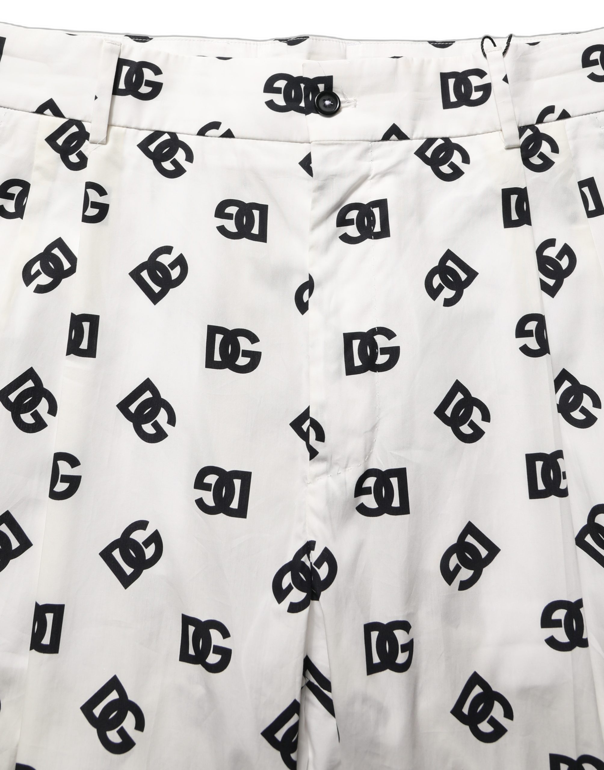 Dolce & Gabbana White Logo Skinny Leg Dress Men Trouser Pants