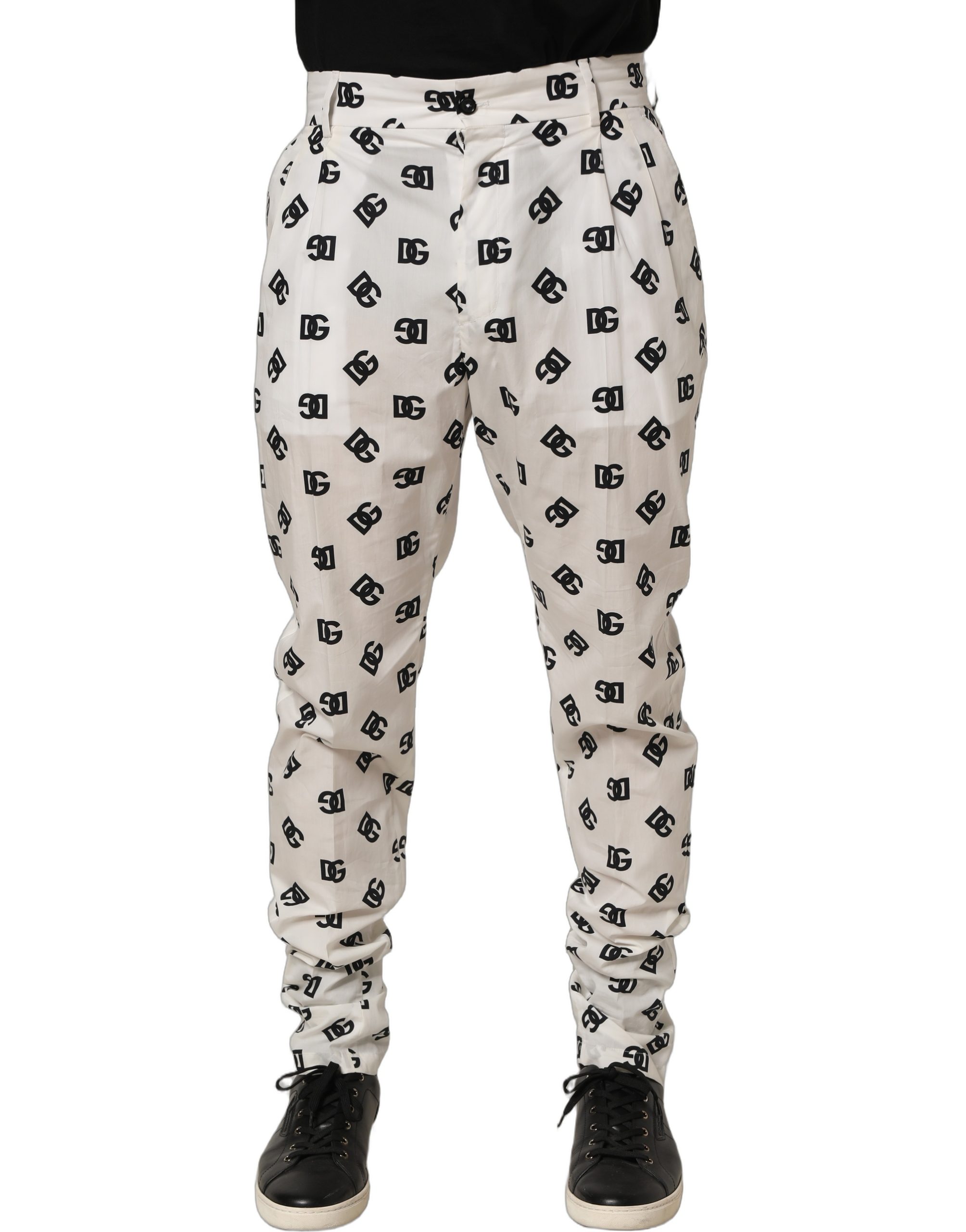 Dolce & Gabbana White Logo Skinny Leg Dress Men Trouser Pants - Image 3