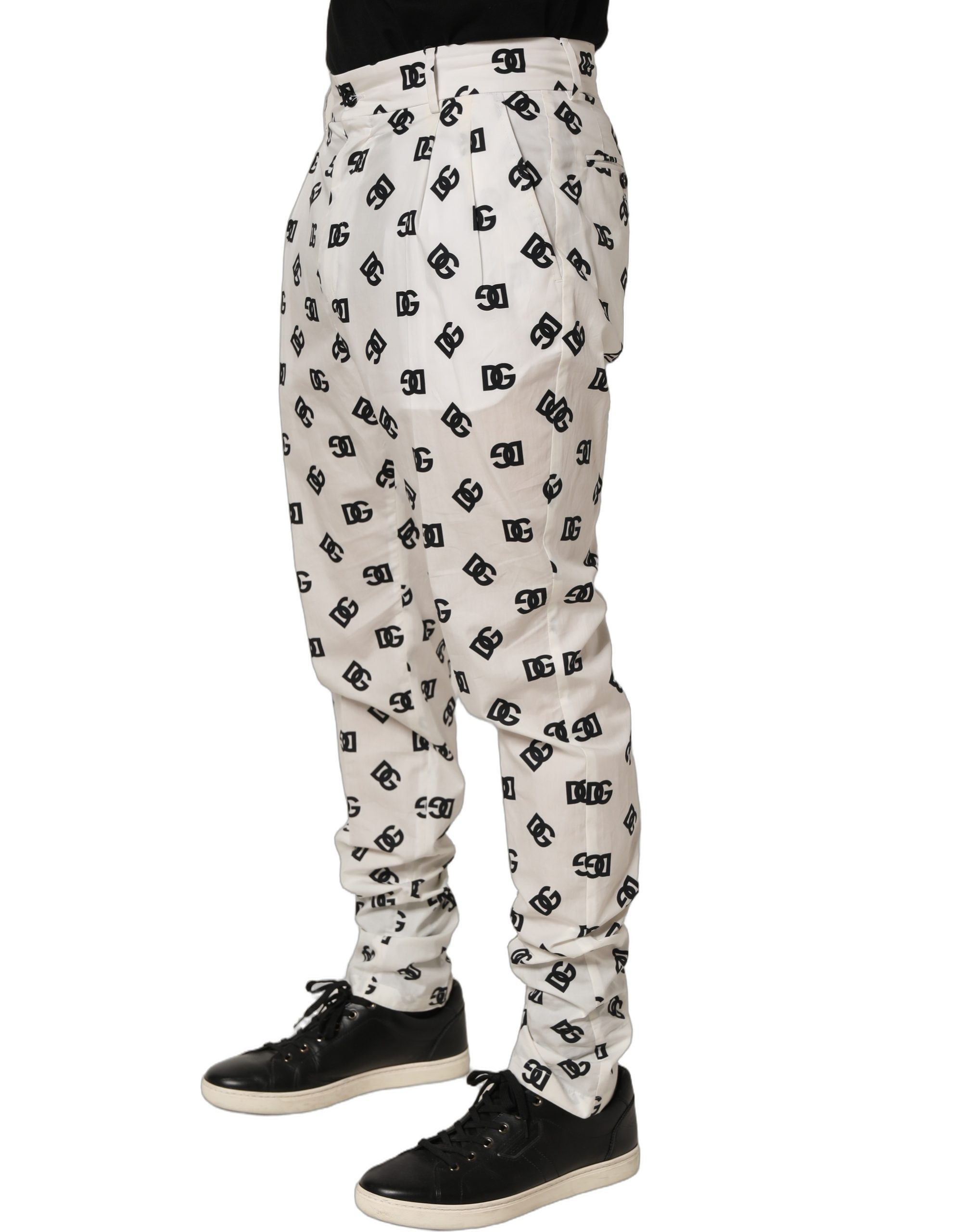 Dolce & Gabbana White Logo Skinny Leg Dress Men Trouser Pants - Image 4